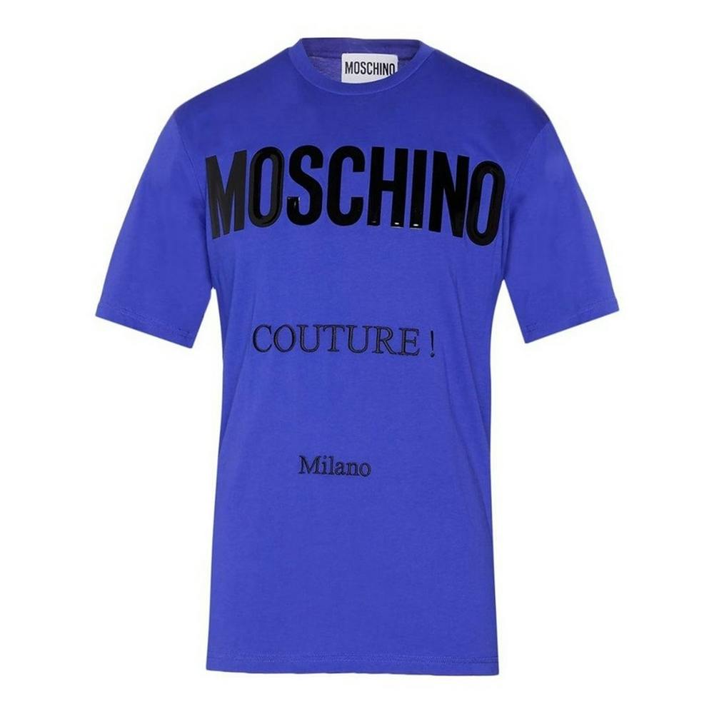 Moschino Men's Blue Couture Gloss Logo T-Shirt - M - 100% Cotton