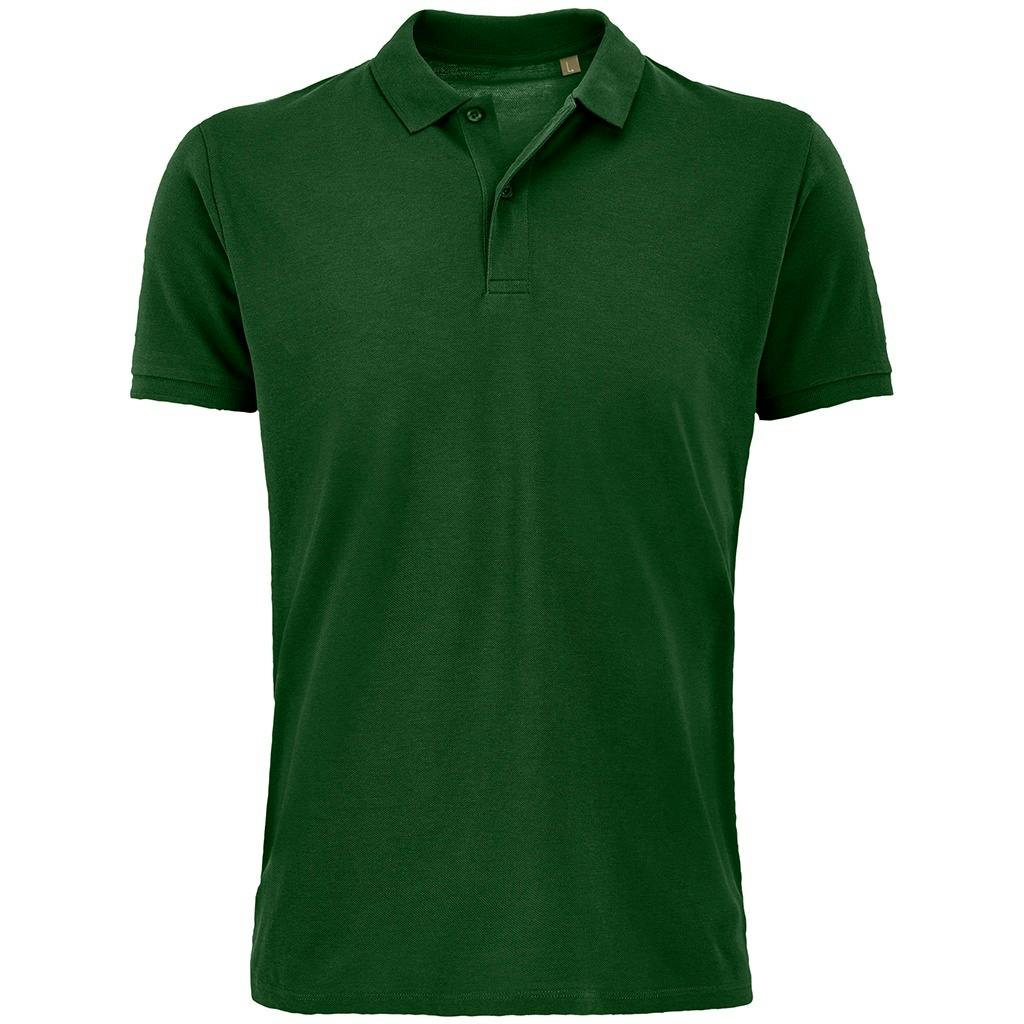 SOLS Mens Planet Pique Organic Polo Shirt (Bottle Green) - Size 3XL - Image 2