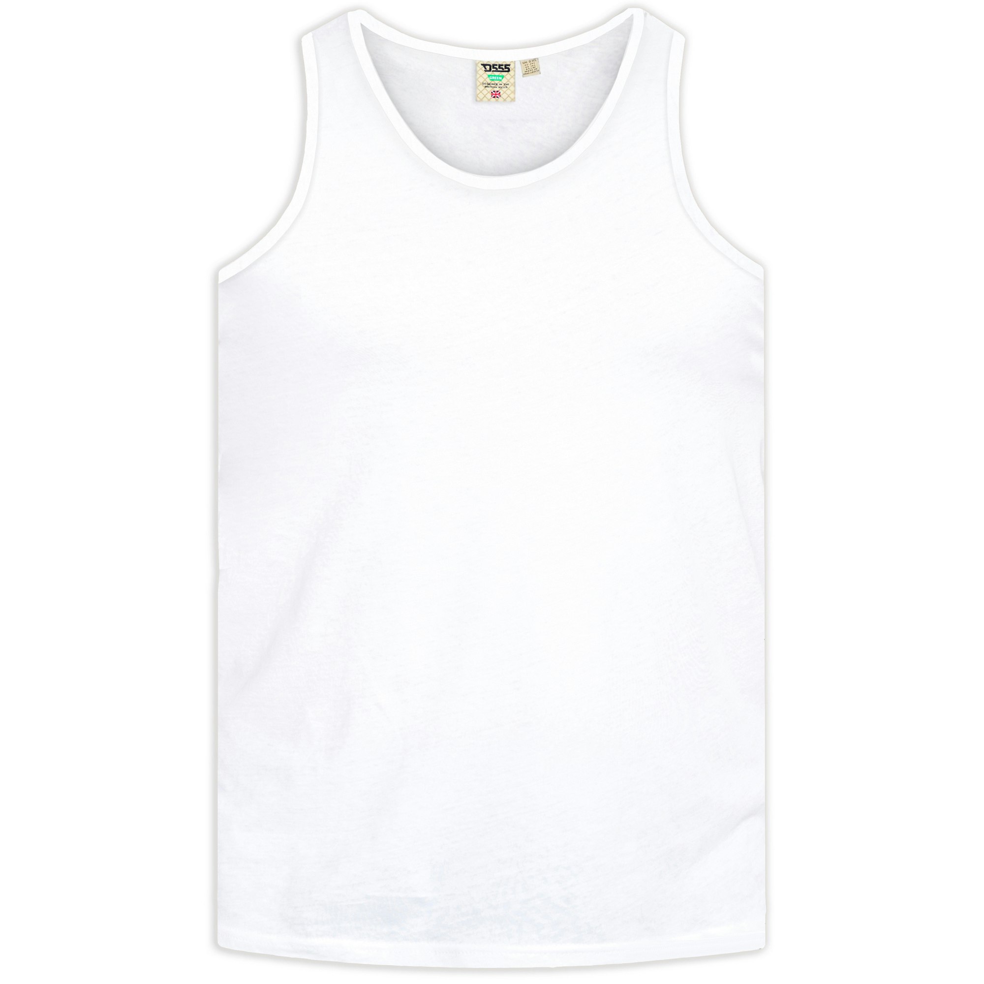 Duke Men's White D555 Fabio Kingsize Tank Top - 6XL - 100% Cotton