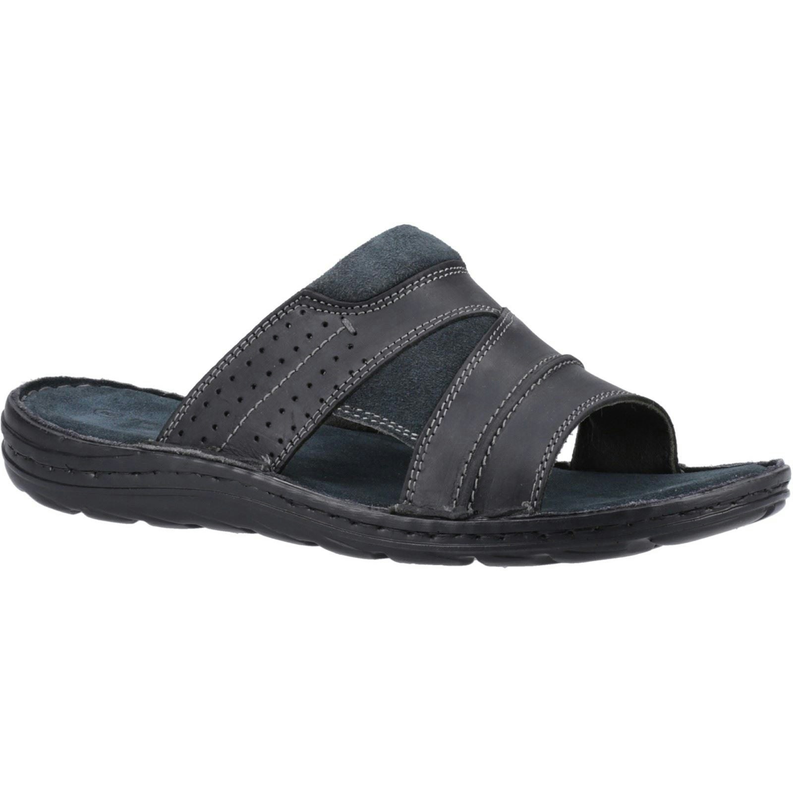 Hush Puppies Men's Black Archer Leather Sandals - Size 11