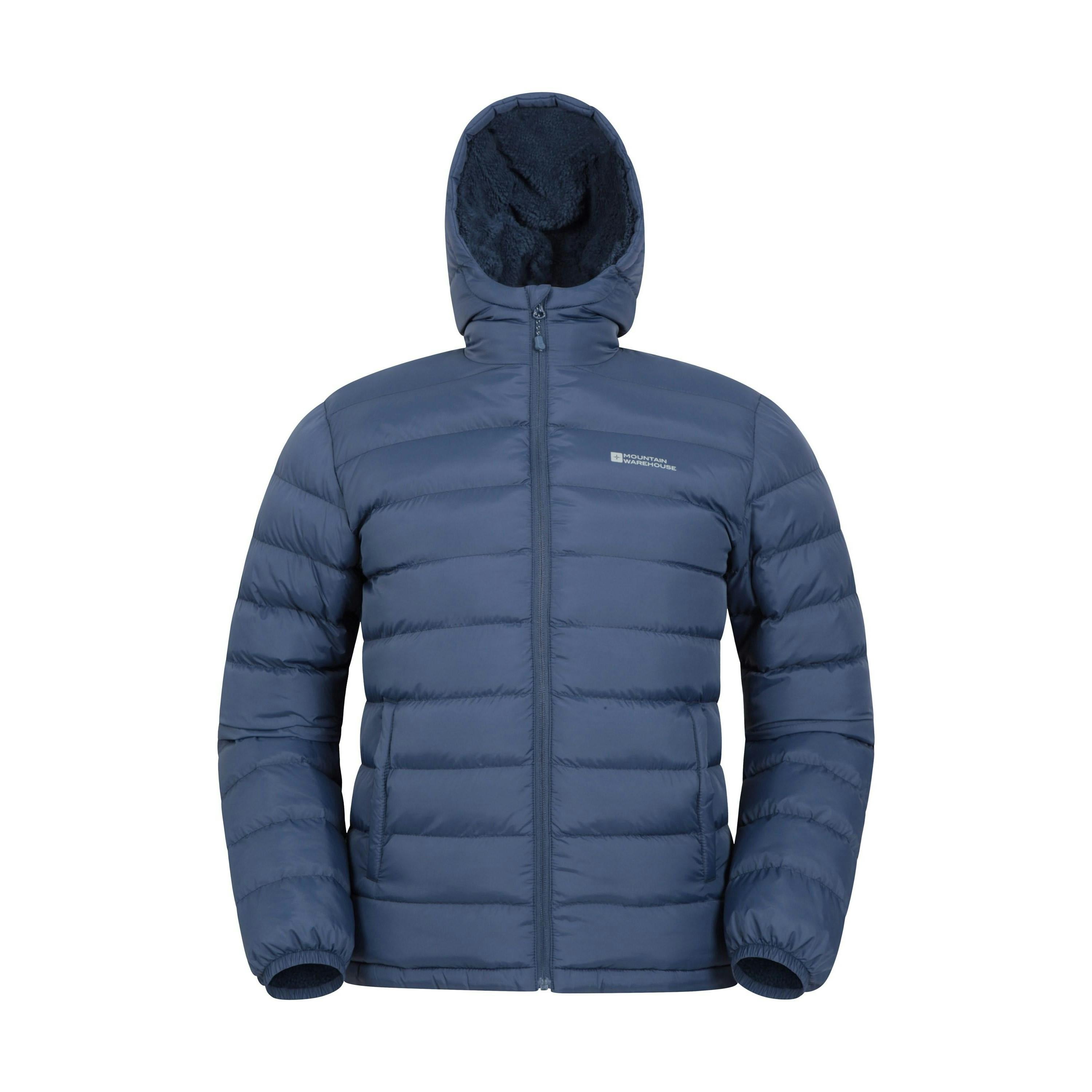 Mountain Warehouse Men's Seasons Faux Fur Lined Padded Jacket - Navy - Xl - Navy - 100% Polyamide