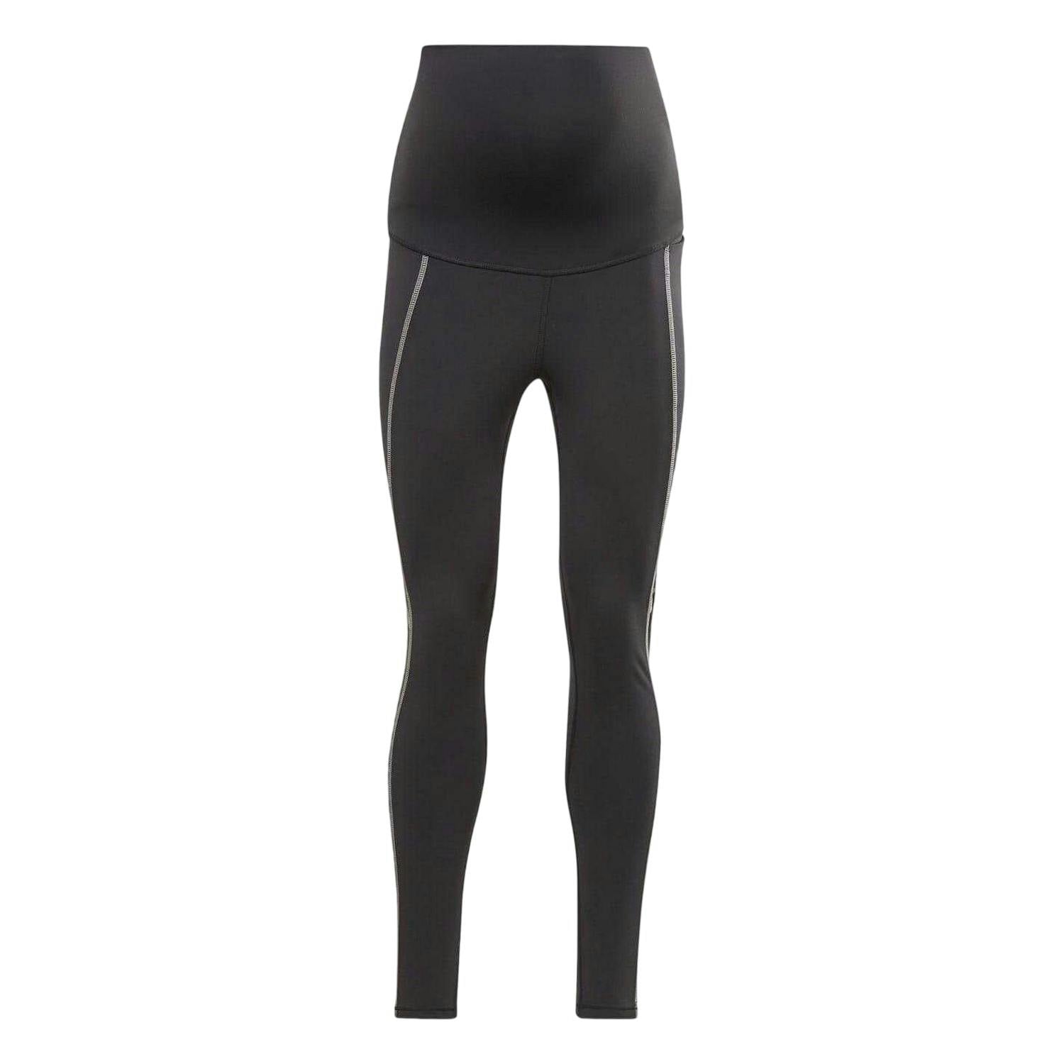 Reebok Women's Black Lux High Waist Maternity Leggings - 0 Uk - 2 Uk - 91% Polyester/9% Elastane