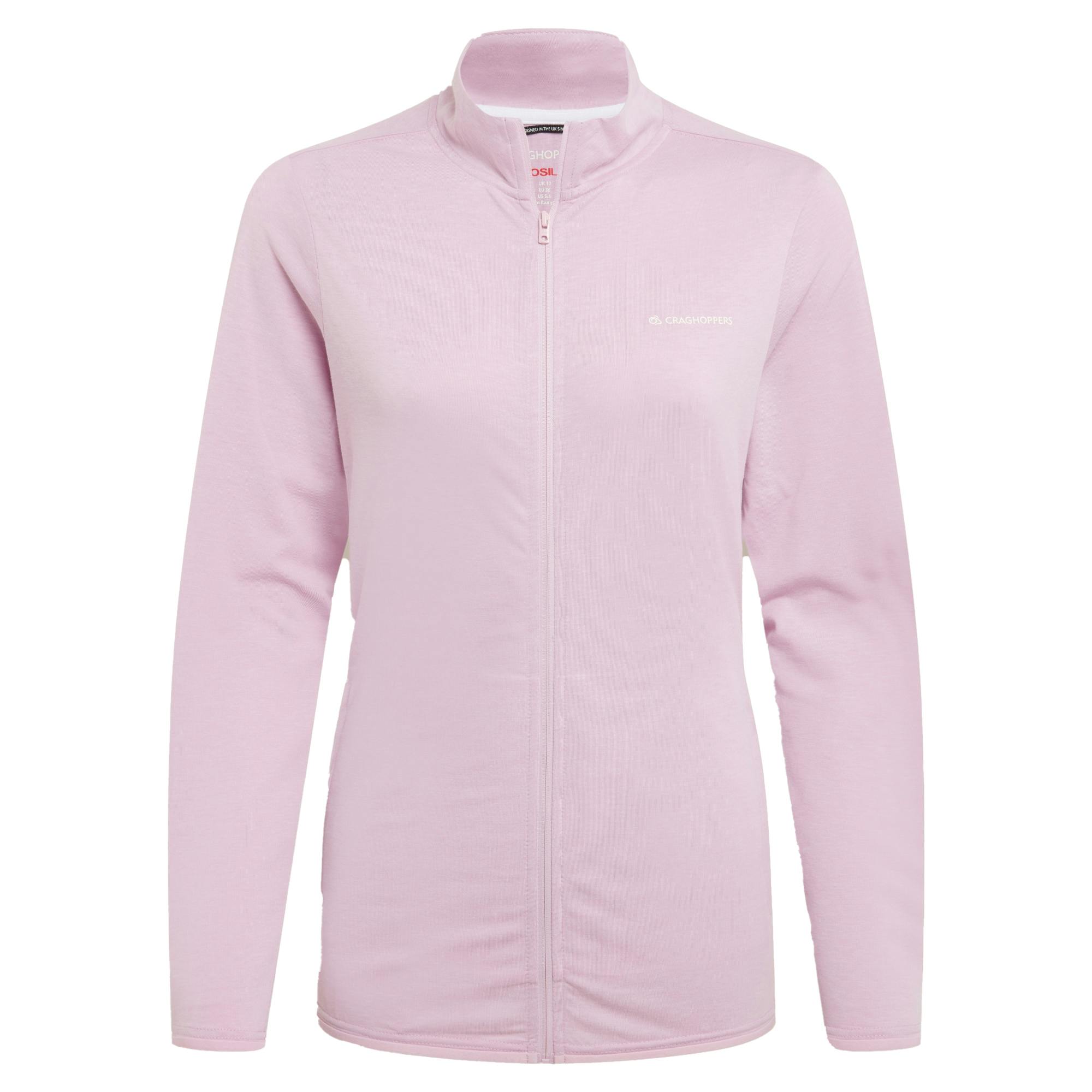 Craghoppers Women's Nosilife Evesham Full Zip Golf Jacket - Orchid - 18 Uk - Orchid - 74% Recycled Polyester/22% Cotton/4% Elastane
