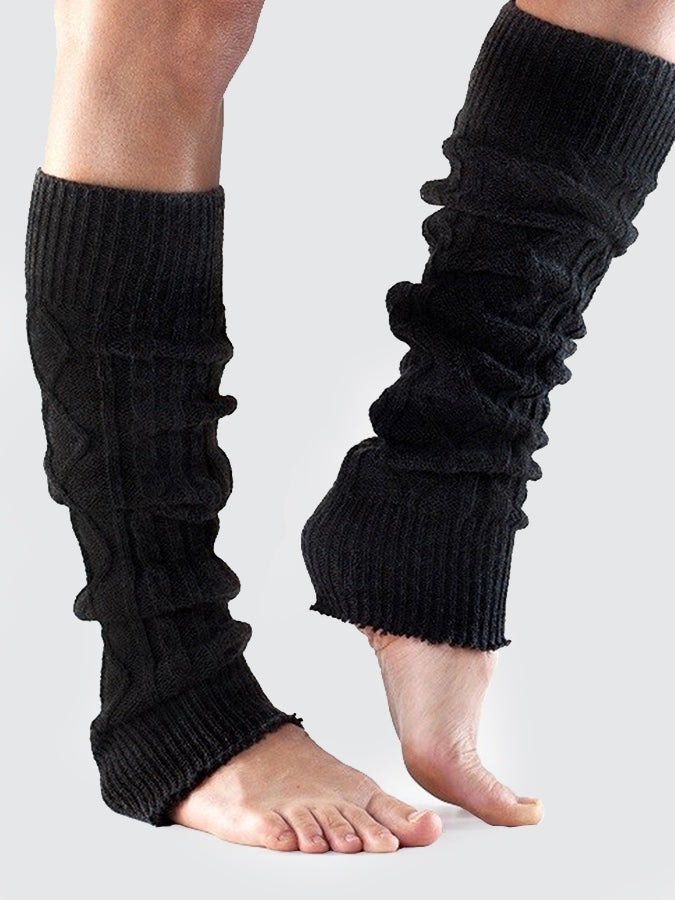 Toesox Black Dance Socks - Knee High Leg Warmers