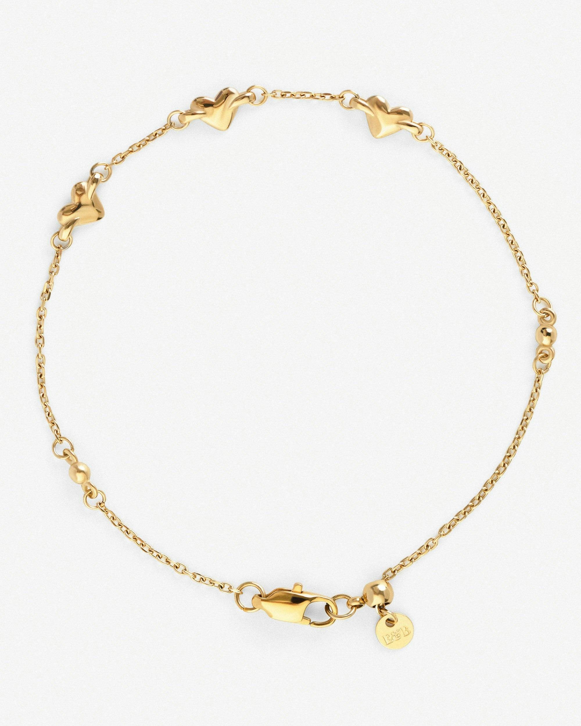Elk & Bloom Gold Forever Hearts Triple Heart 15K Plated Bracelet - No Thank You