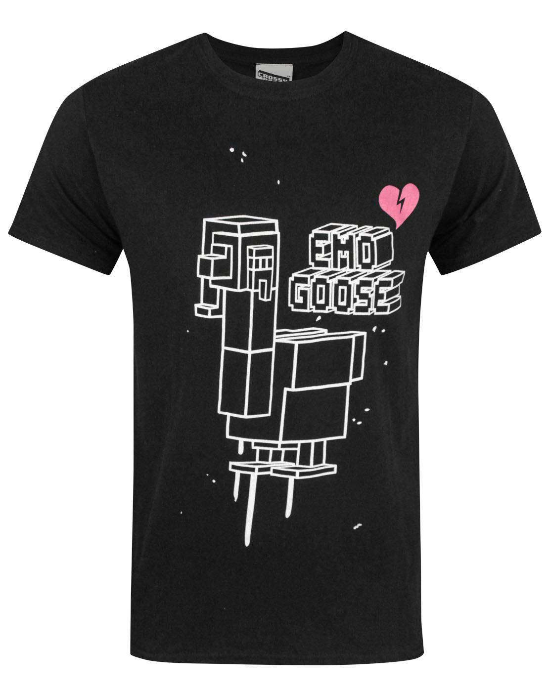 Vanilla Underground Men's Black Crossy Road Emo Goose Short Sleeved T-Shirt - Medium
