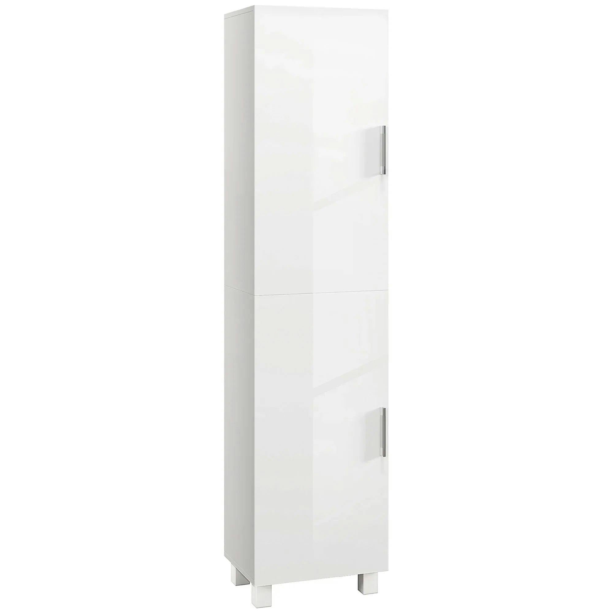 Portland 2 Door Tall Storage Cabinet White Adjustable Shelves - Image 2