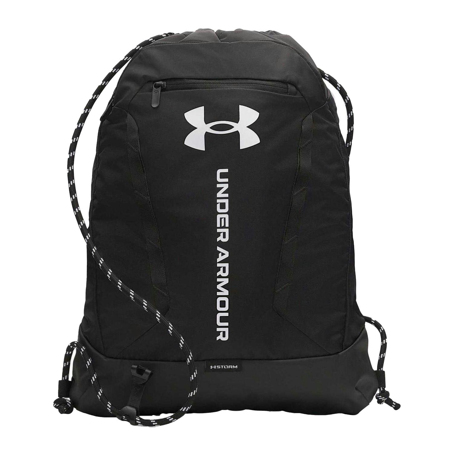 Under Armour Black Hustle Logo Gym Drawstring Bag - One Size