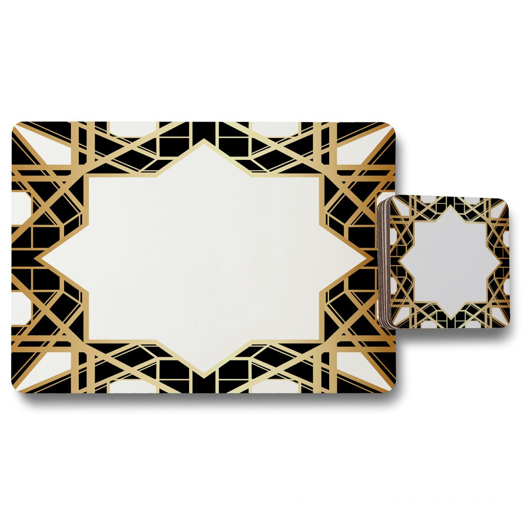 Benjamin Tate Design Art Deco Star Border (Placemat & Coaster Set) Size 11