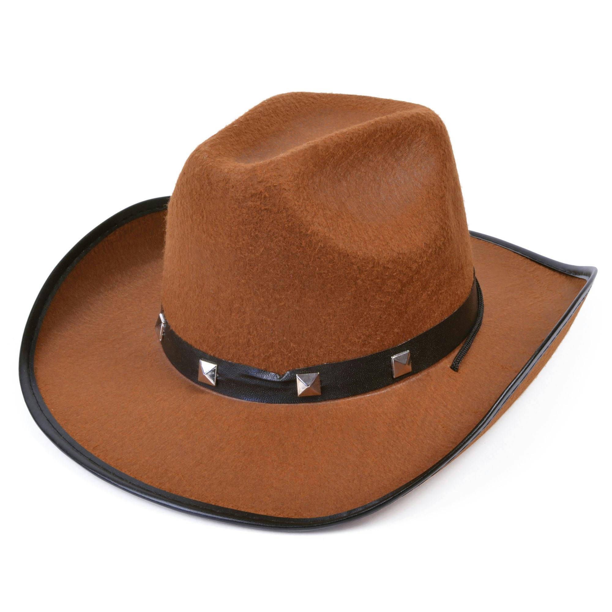 Bristol Novelty Unisex Brown Adults Studded Cowboy Hat - One Size