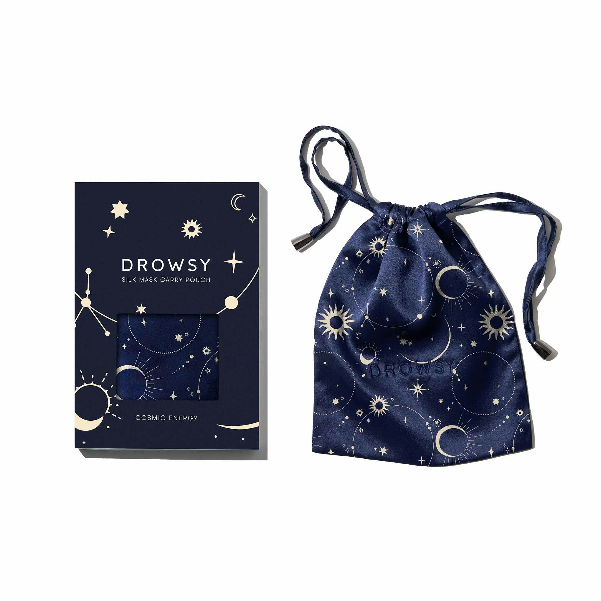 Drowsy Sleep Co Silver Cosmic Energy Silk Carry Pouch