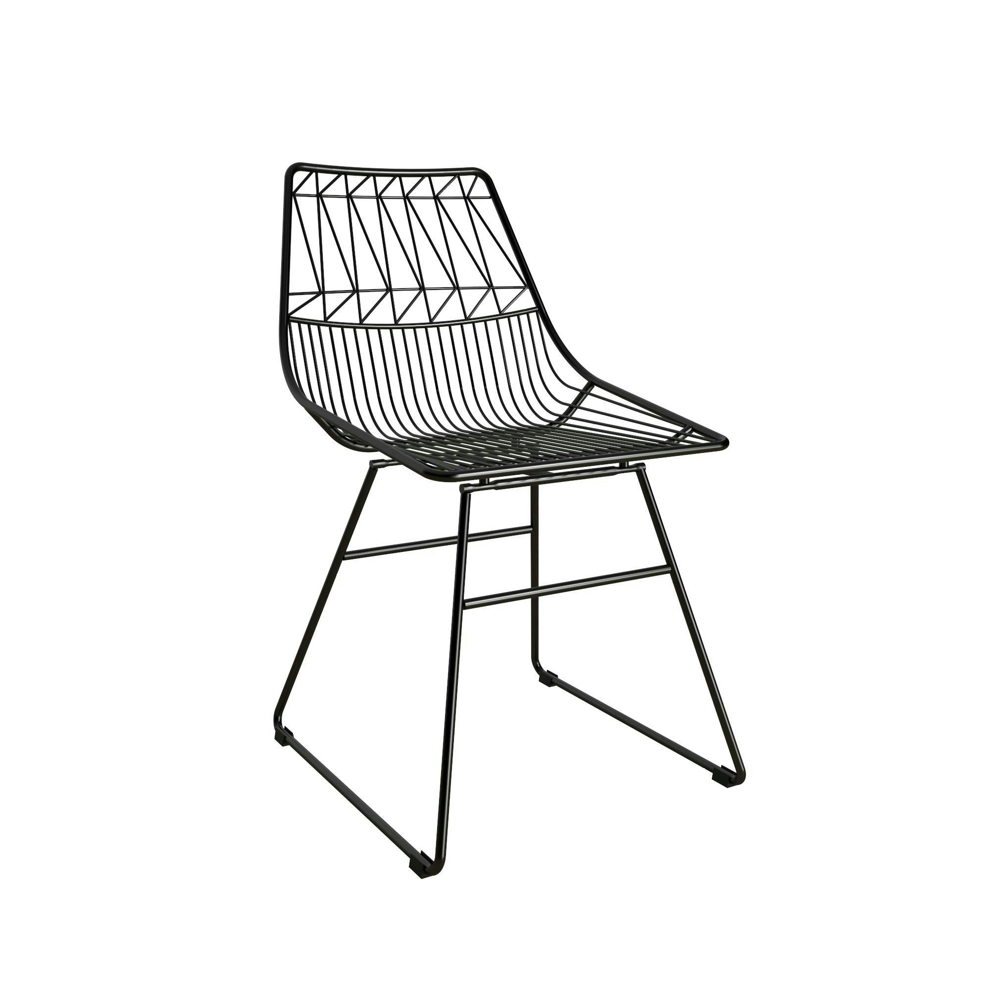 Rackhams Black Astrid Wire Metal Dining Chair