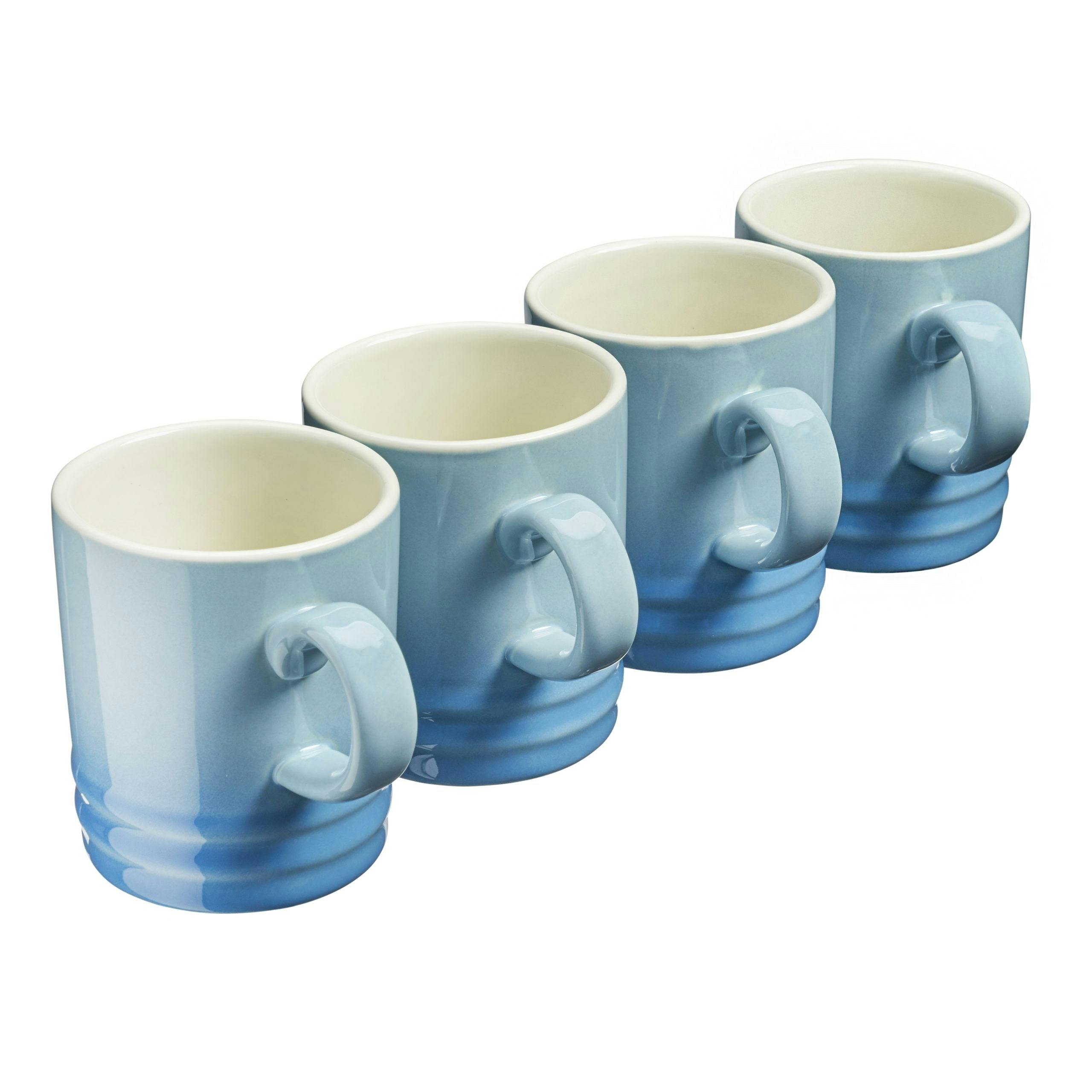 Cooks Professional Unisex Blue Set Of 4 Colourful Stoneware Mugs - Tea Coffee Drinking Cups - 350Ml In | Size: 4 Pack - Image 3