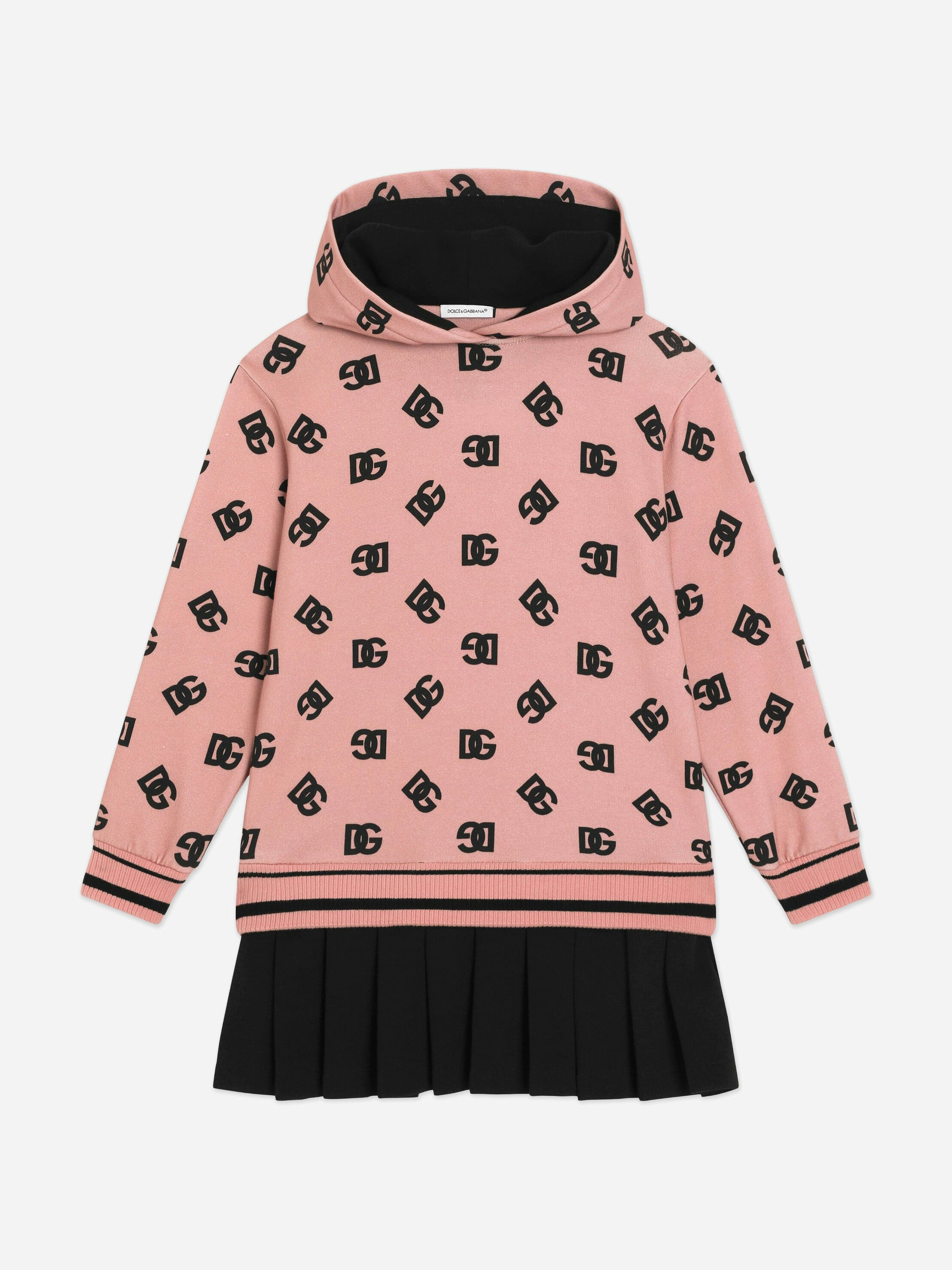 Dolce & Gabbana Kids Girls Pink Dolce & Gabbana Dg Logo Sweater Dress In - 12 Yrs