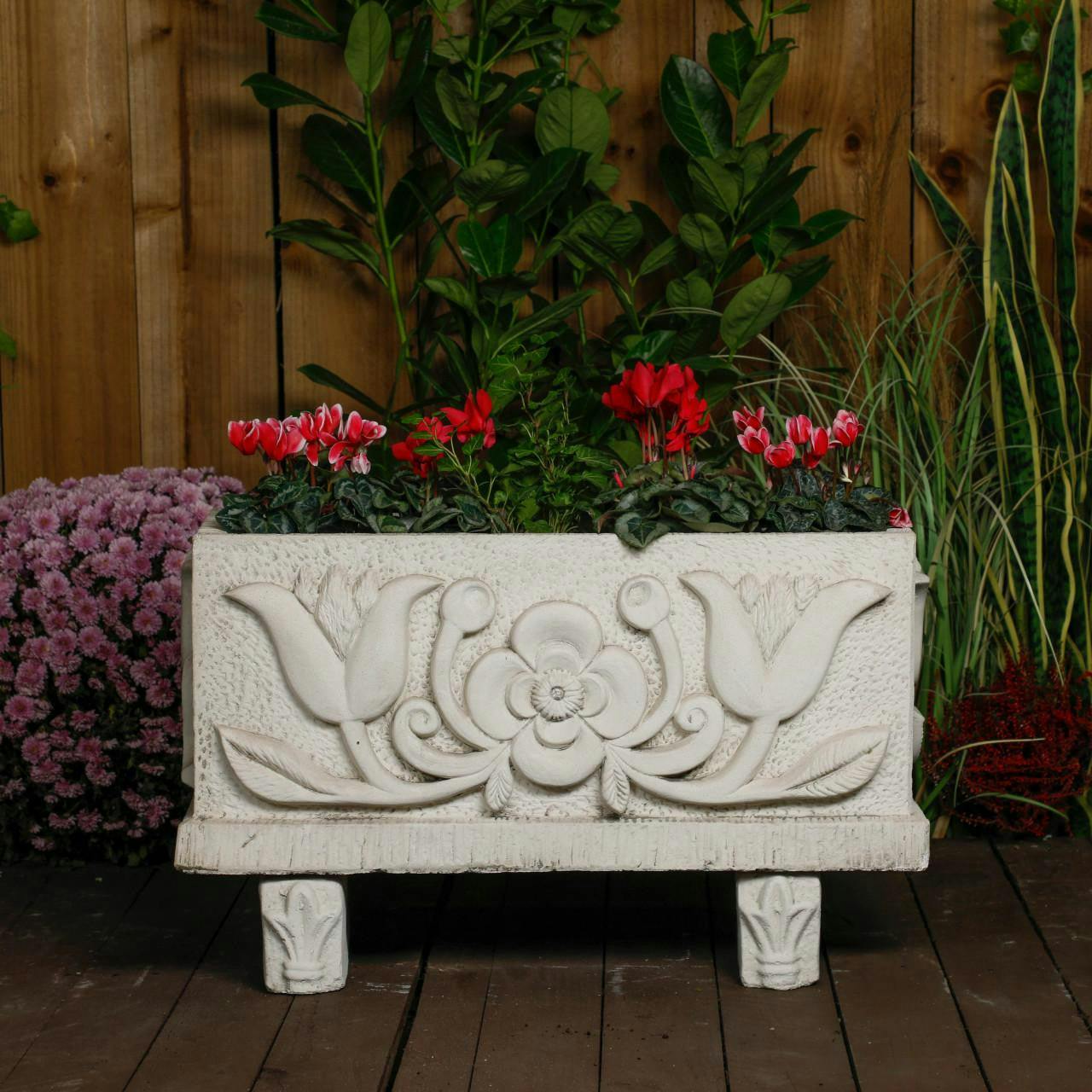 Rackhams White Small Tulip Design Stone Trough