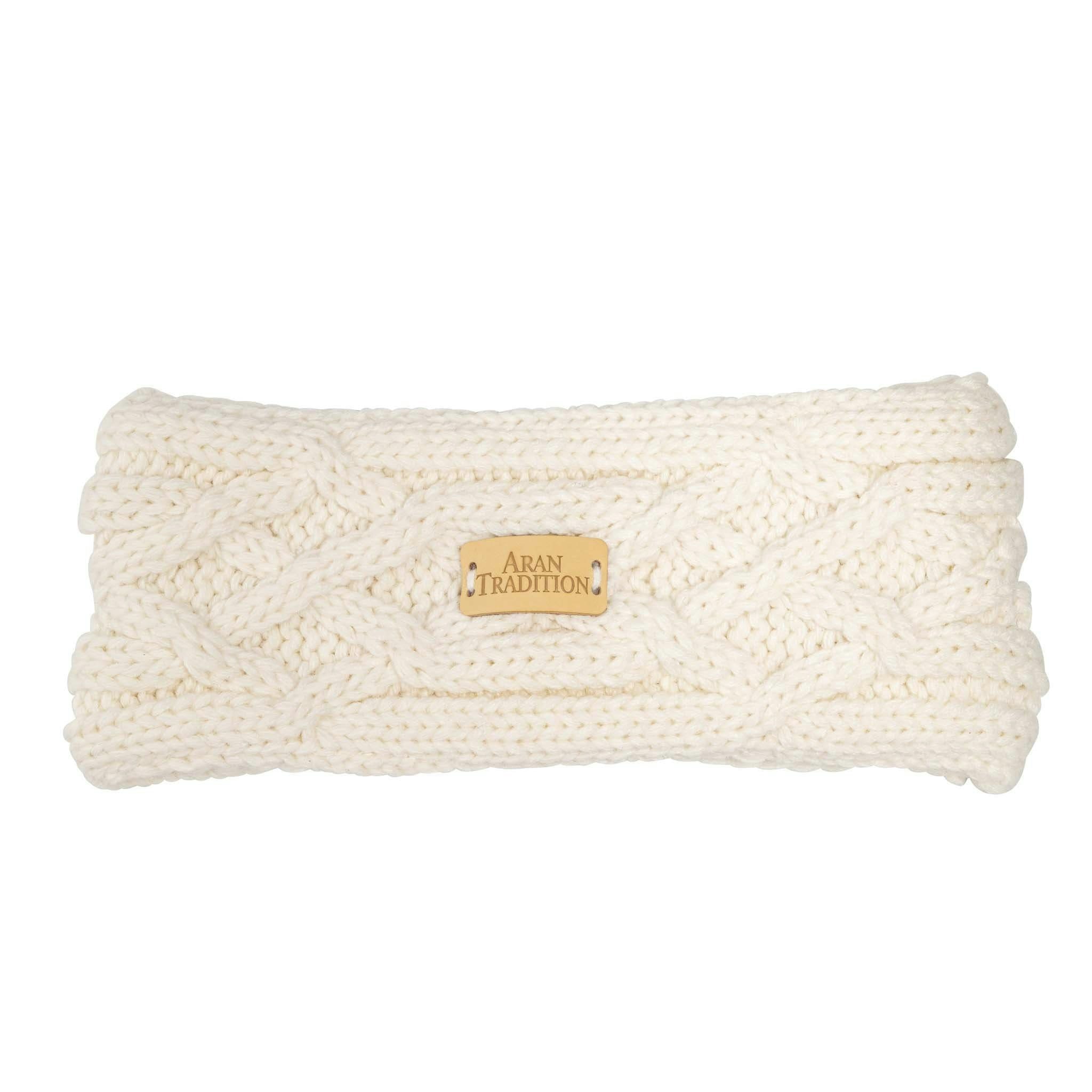 Aran Traditions Cream Aran Cable Knit Headband