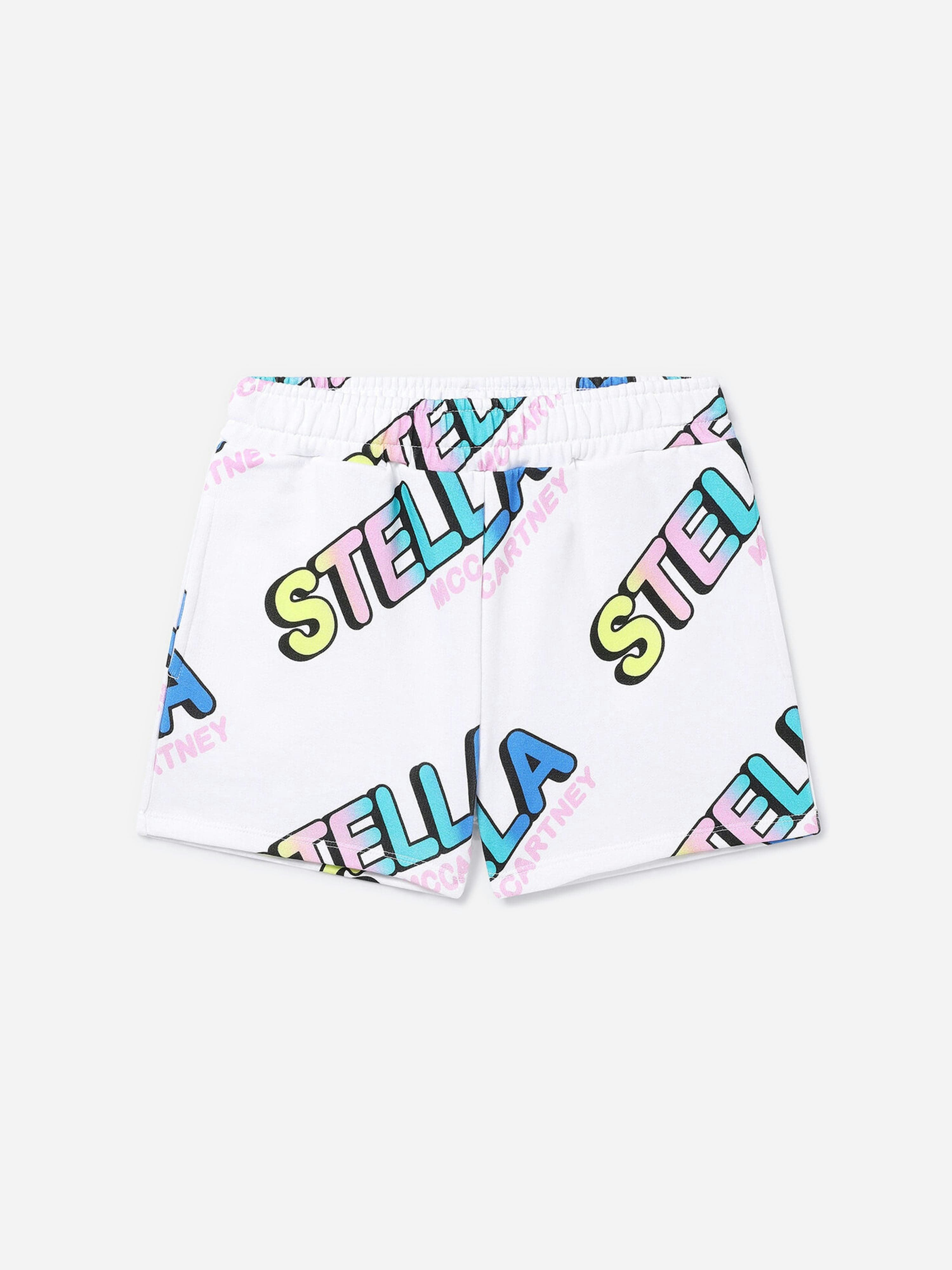 Stella Mccartney Kids Girls White Stella Mccartney Logo Shorts In - 14 Yrs