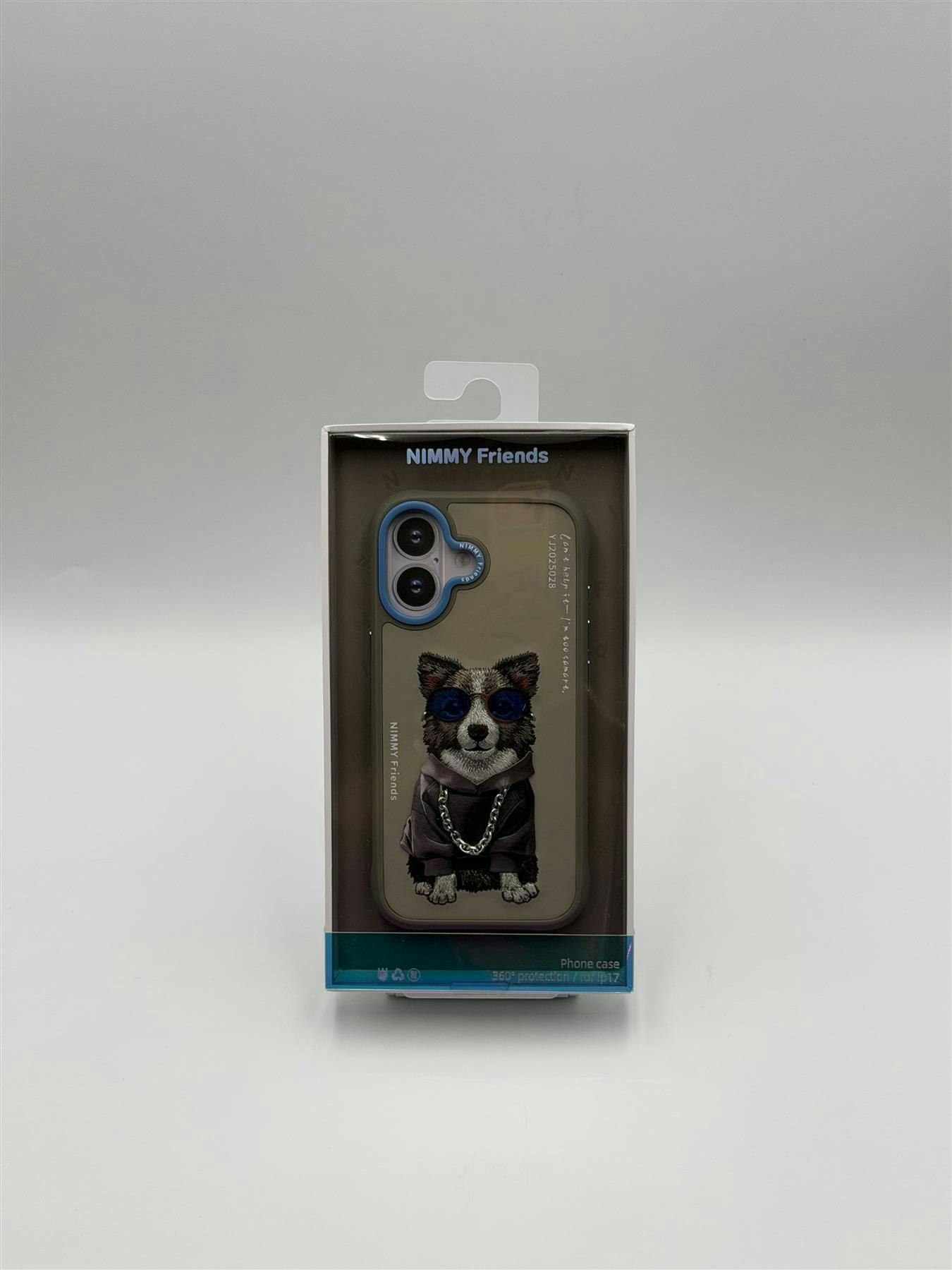 Nimmy Friends Grey/Blue Nimmy Glasses Cool Dog Case With Magsafe For Iphone 17 6.3" - N-Yj-Ip17-028