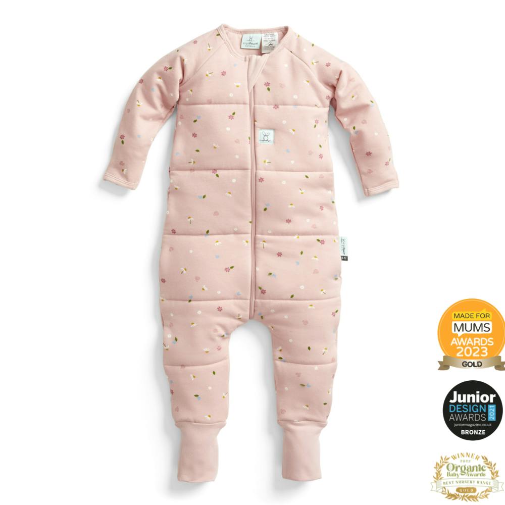 Ergopouch - Organic Winter Long Sleeved Sleep Onesie - Daisies - 2.5 Tog - 2-3 Year