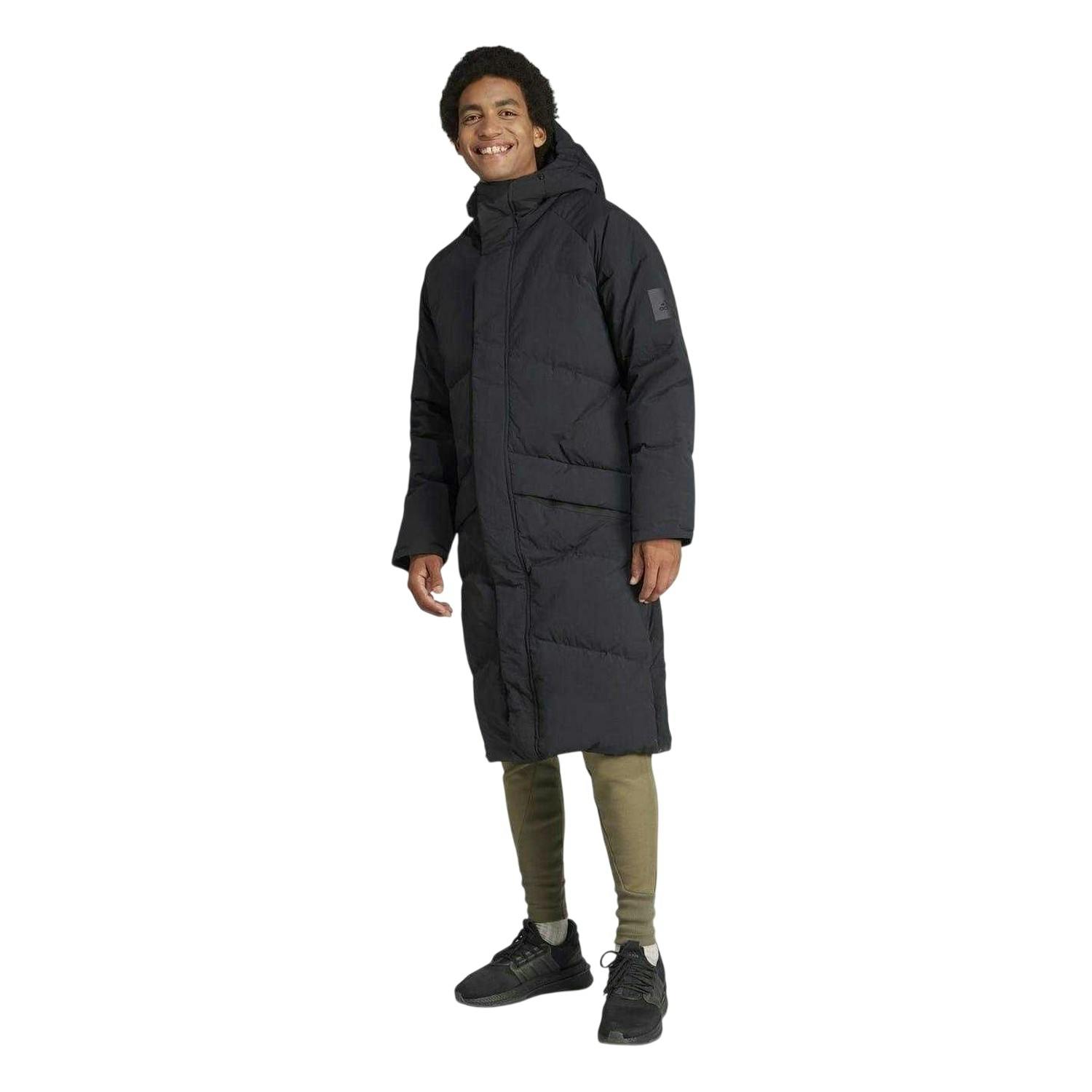Adidas Men's Black Down Filled Longline Puffer Jacket - M - 100% Mixed