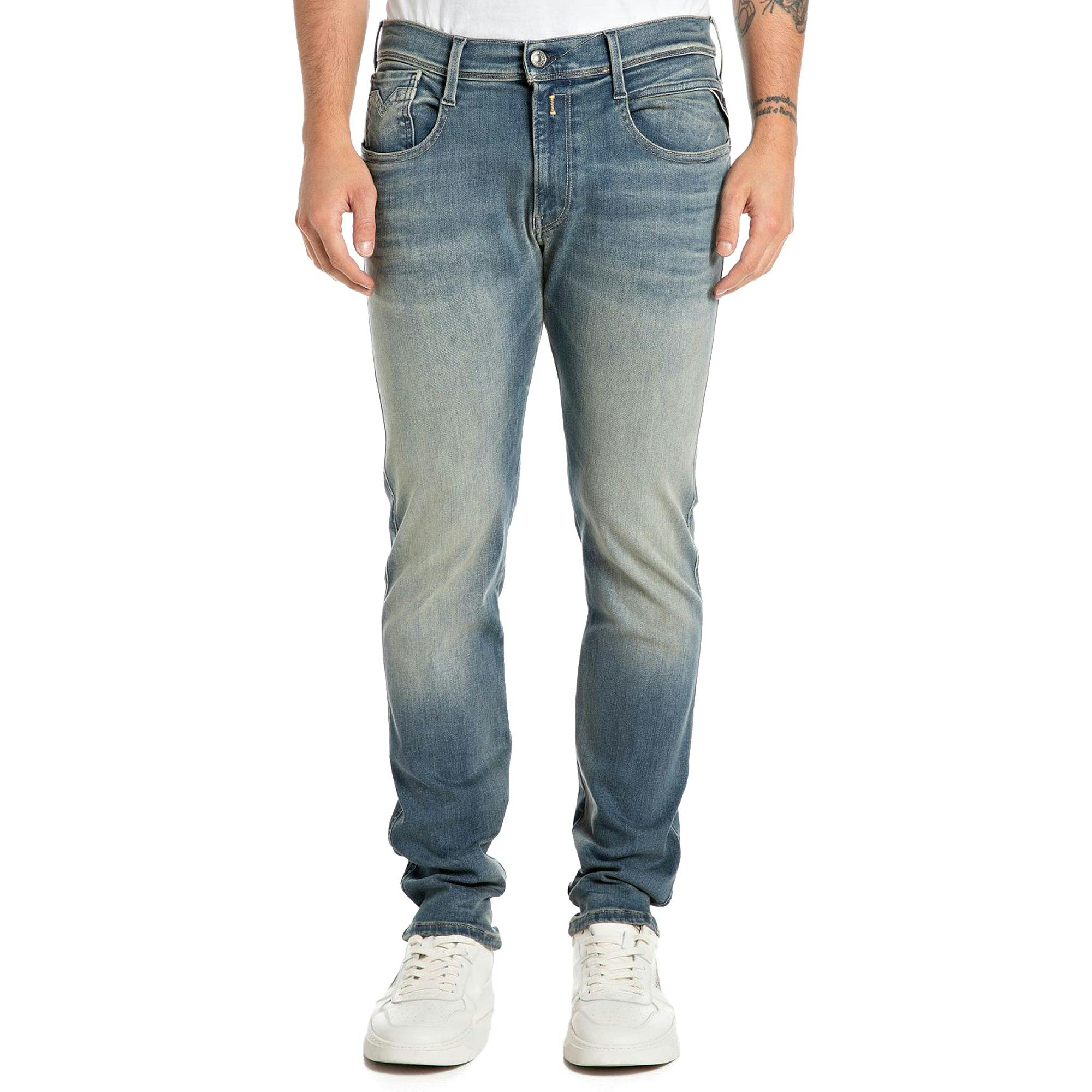 Replay Hyperflex Anbass Slim Tapered Jeans - Dust Dirty Wash - 34/32