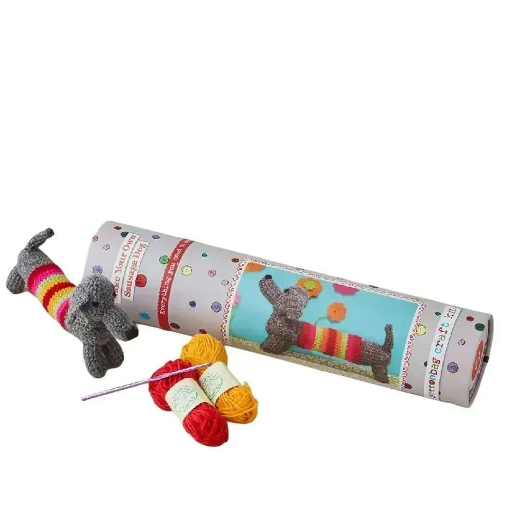 Buttonbag Unisex Multicolor Crochet Sausage Dog Craft Kit - Learn To Crochet - Image 4