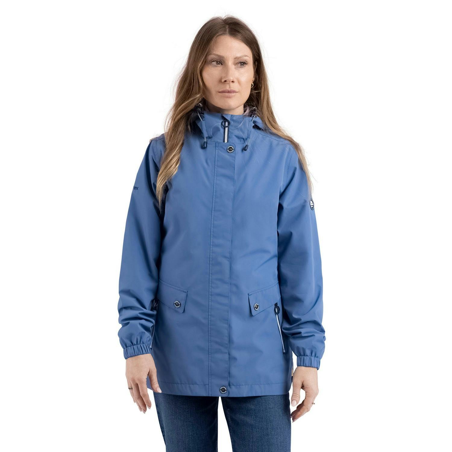 Trespass Women's Blue Flourish Waterproof Jacket - Coastal - Xs - Coastal - 100% Polyester