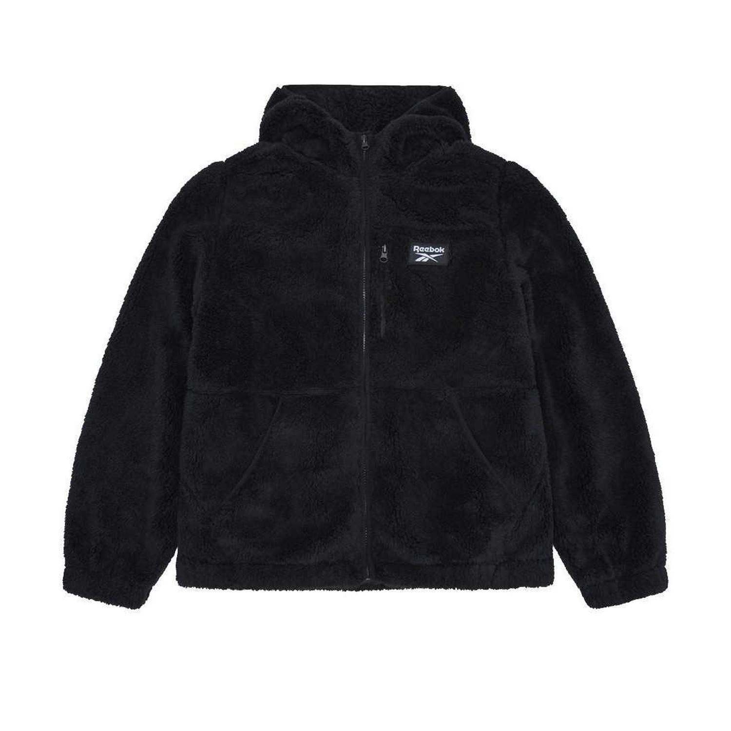 Reebok Women's Black Double Monkey Fleece Jacket - M - 100% Polyester