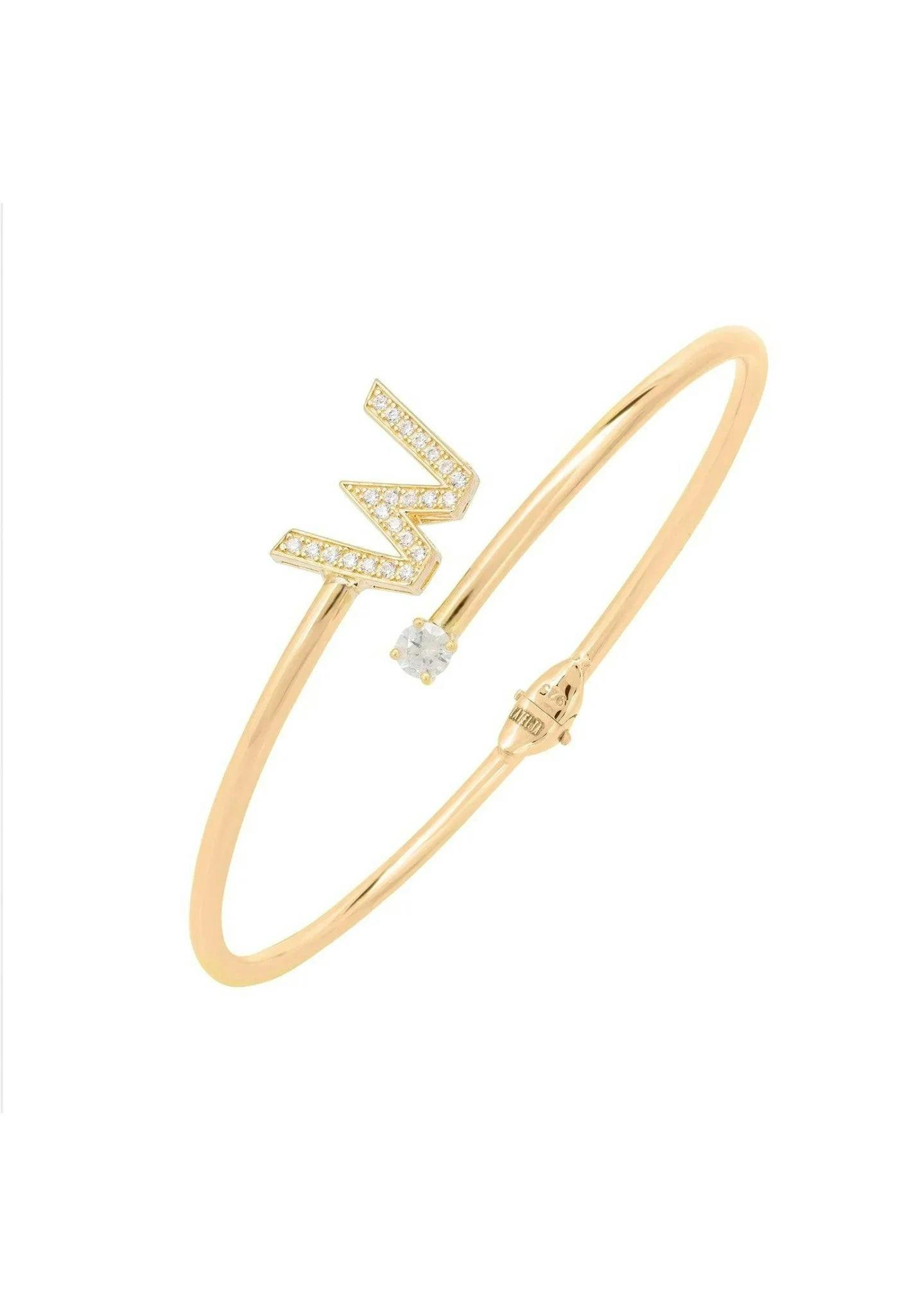 Latelita Gold Initial Bangle W