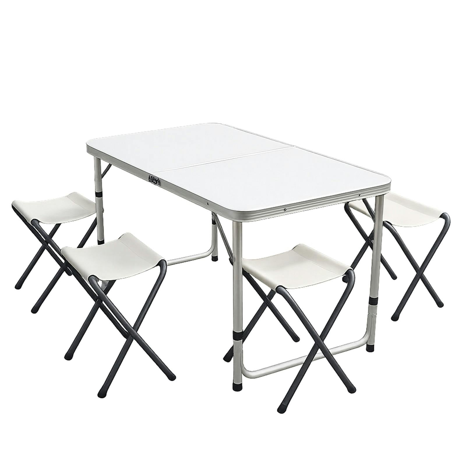 Gr8 Garden Portable Folding Camping Picnic Table With 4 Stools Outdoor Garden & Festival Table Chair Set