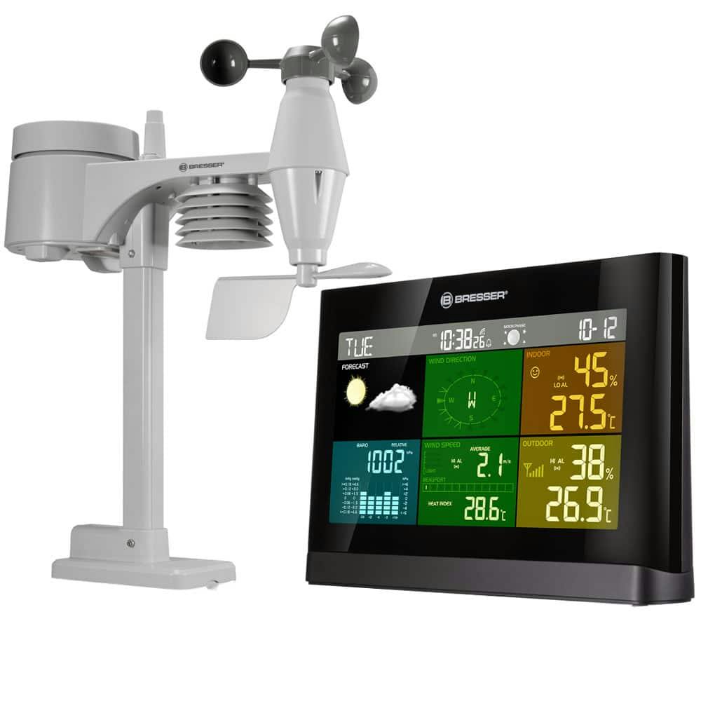 Rackhams Black 5-In-1 Comfort Weather Station With Colour Display