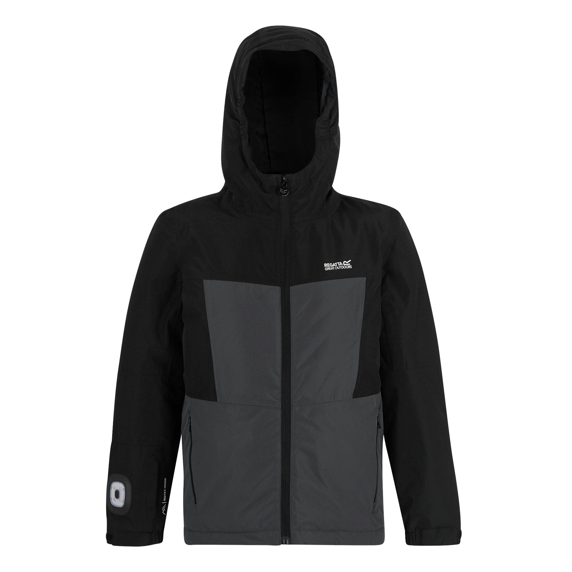 Regatta Black Kids Beamz Insulated Waterproof Jacket - 15-16 Years - 100% Polyester