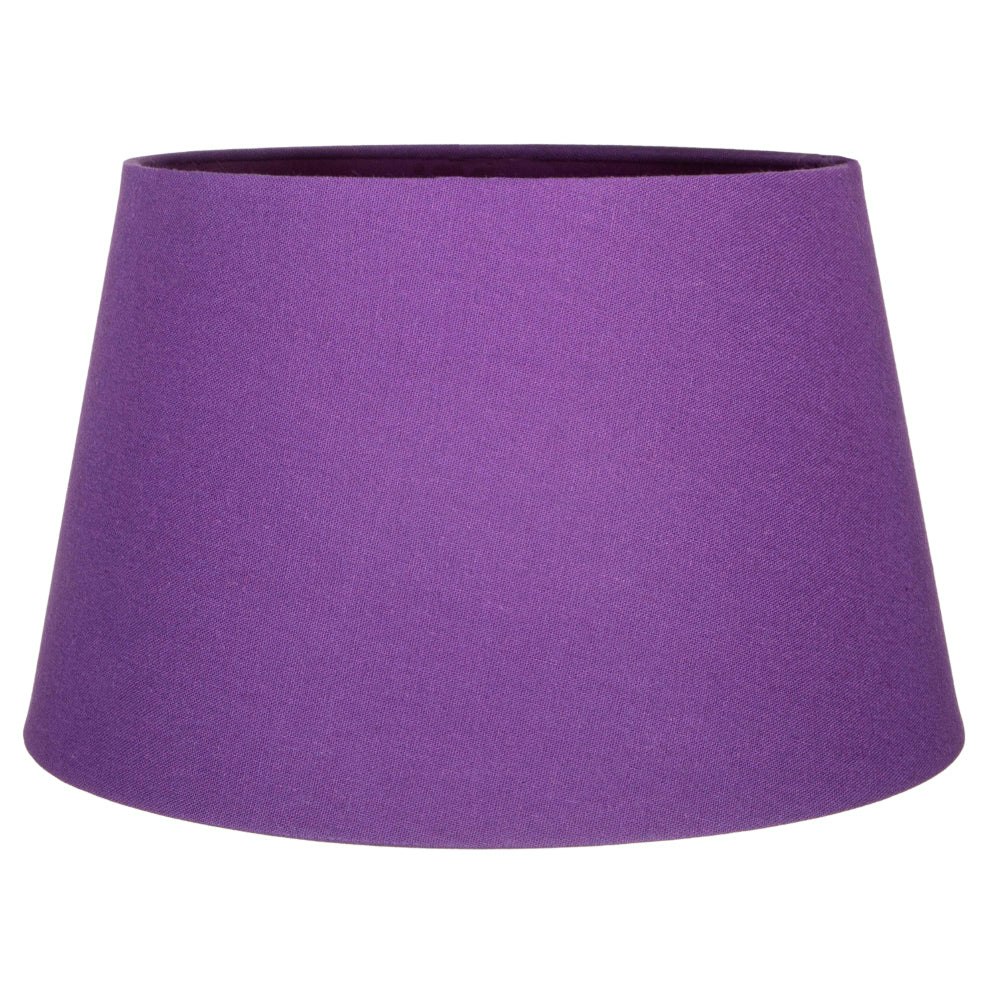 Rackhams Purple Traditional 30Cm Linen Fabric Drum Table/Pendant Shade 60W Maximum