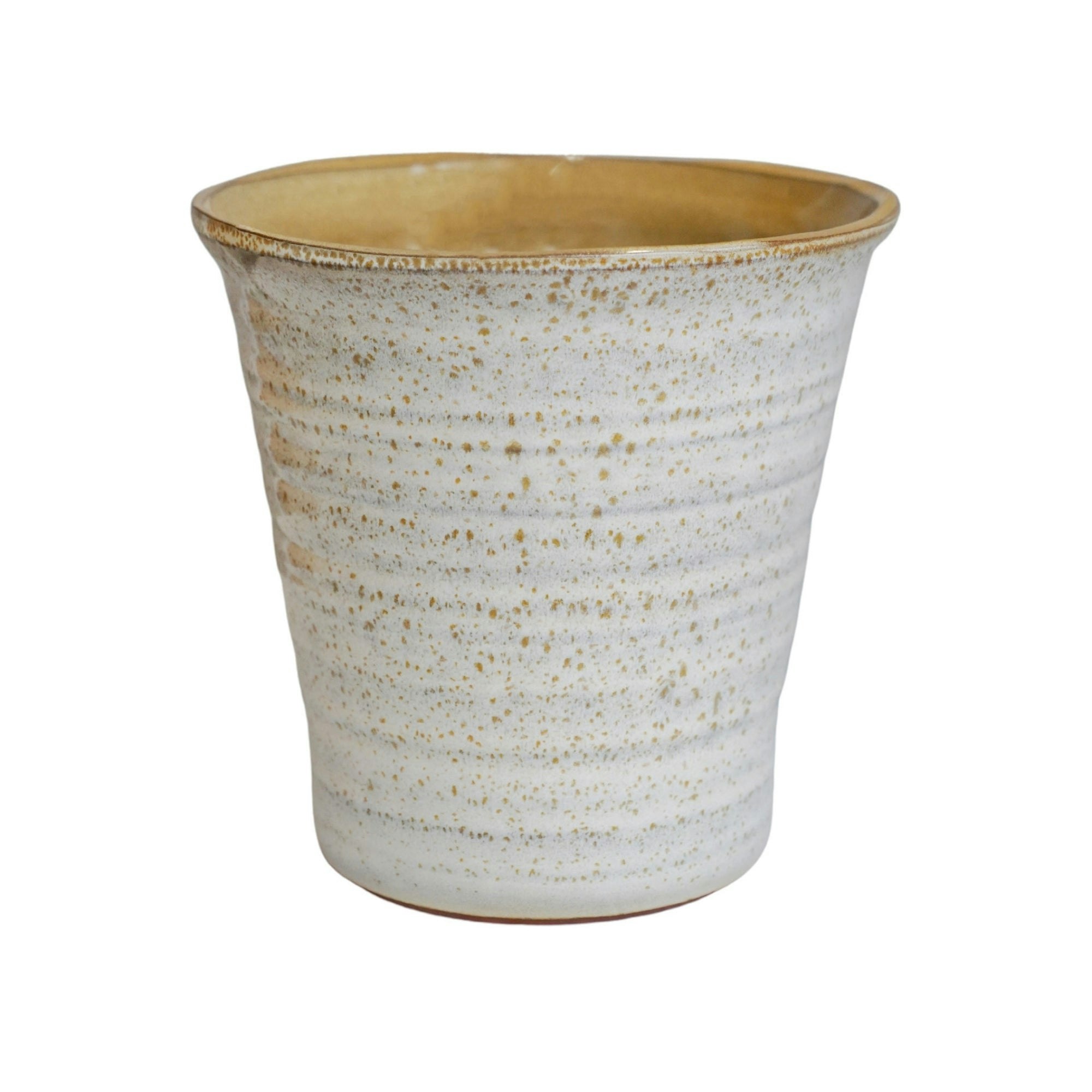 Rackhams Cream Vallo Reactive Glaze Tapered Planter