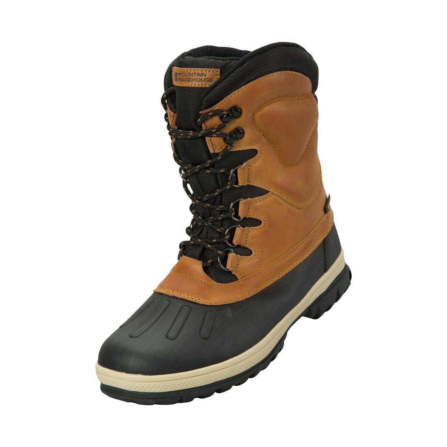 Mountain Warehouse Men's Brown Arctic Thermal Snow Boots - 10 Uk - 25% Synthetic/25% Textile/25% Thinsulate/25% Rubber