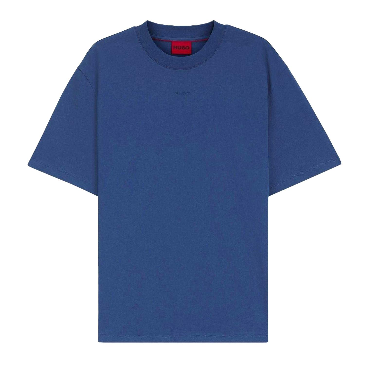 Hugo Boss Men's Blue Heavyweight Relaxed Fit T-Shirt - Medium - Xxl - Medium - 100% Cotton