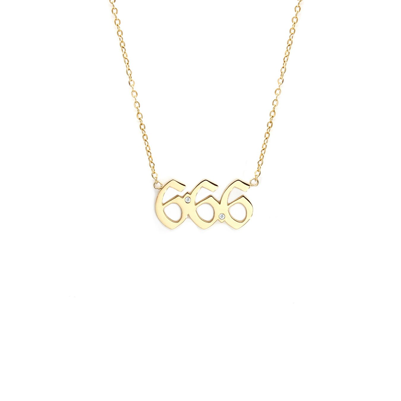 Say It With Gold Angel Number Necklace - Plated - 666