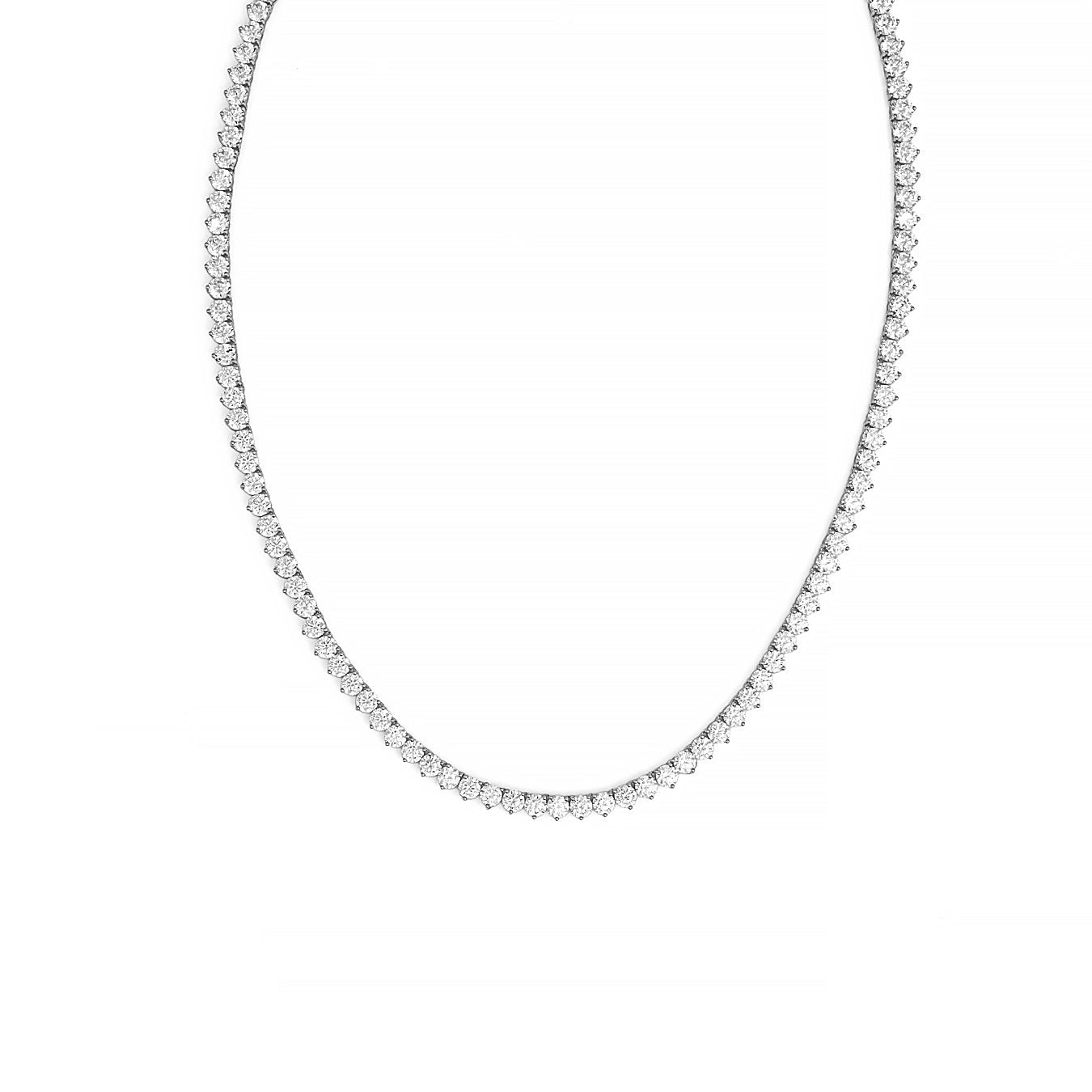 Say It With Silver Heart Tennis Necklace - Sterling