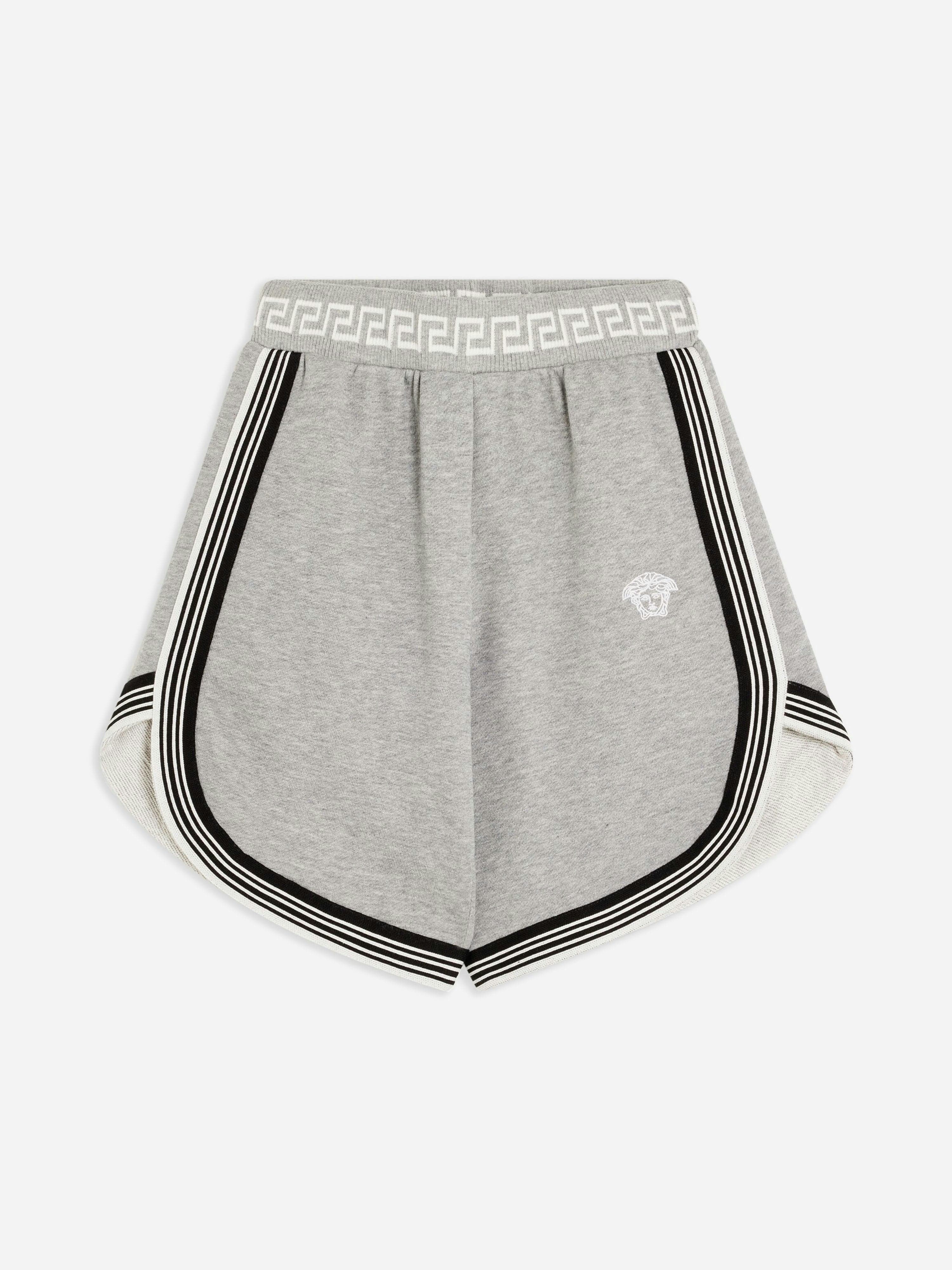 Versace Boys Grey Medusa Logo Shorts In - 8 Yrs