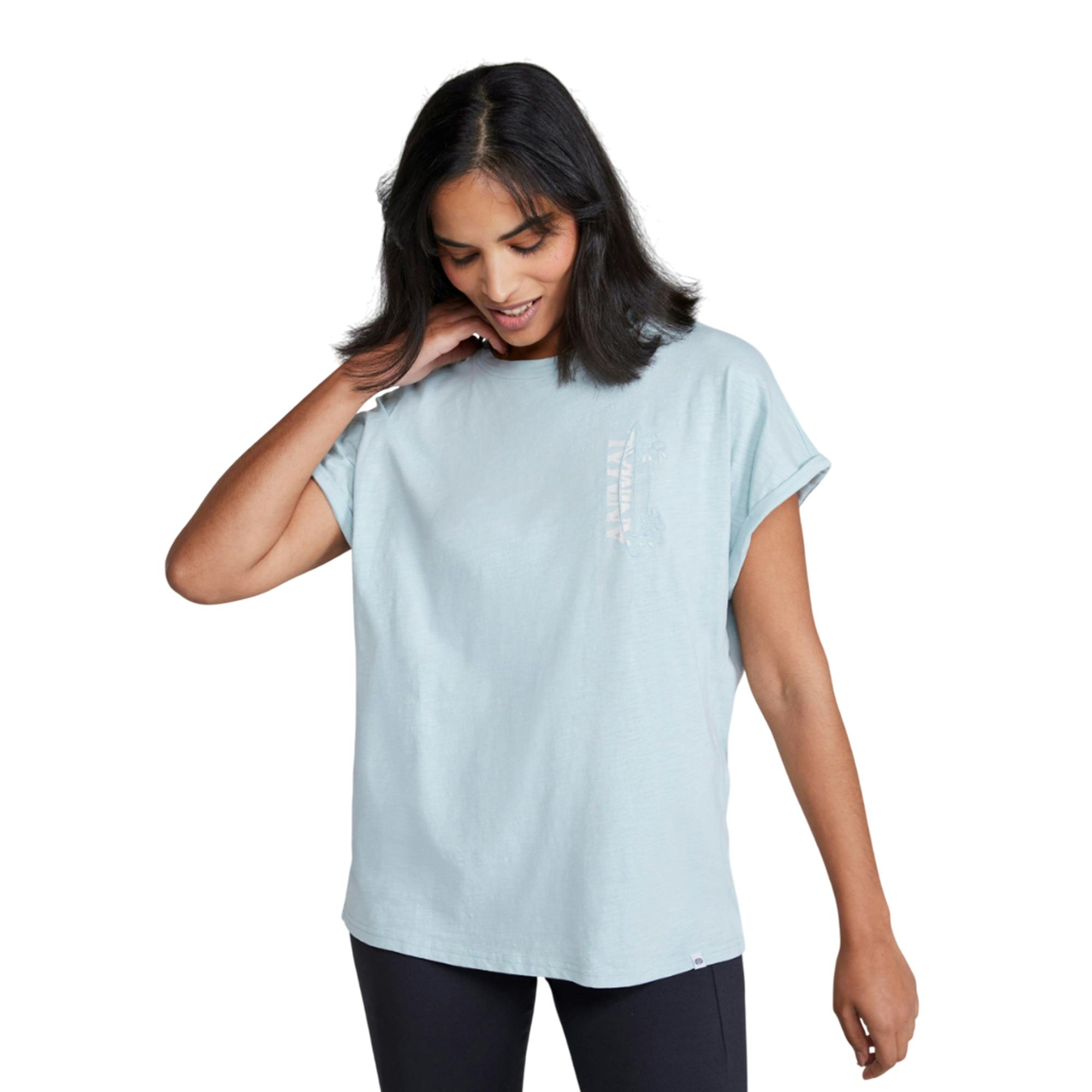 Animal Women's Light/Blue Holly Logo T-Shirt - 6 Uk - 100% Cotton