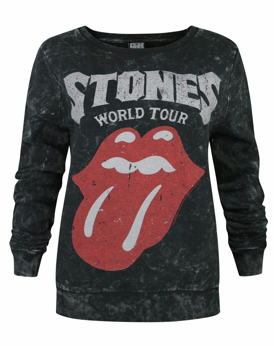 Vanilla Underground Women's Grey Amplified Clothing Rolling Stones Sweatshirt - Large