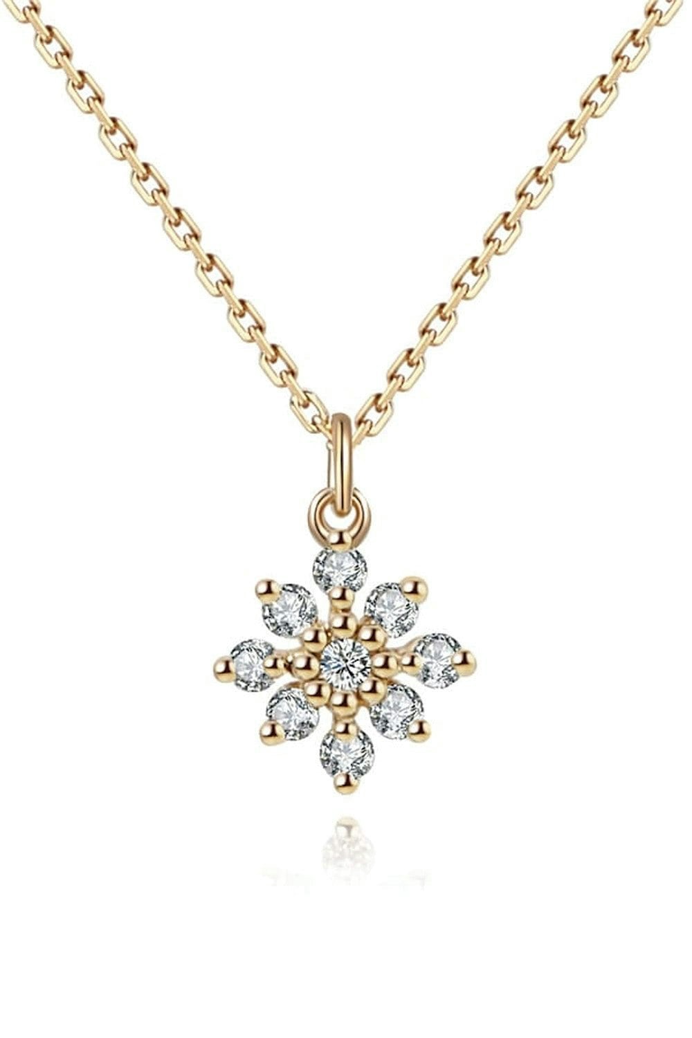 Elk & Bloom Gold Dainty Flower Floral Necklace - 56Cm Full Necklace - No Thank You