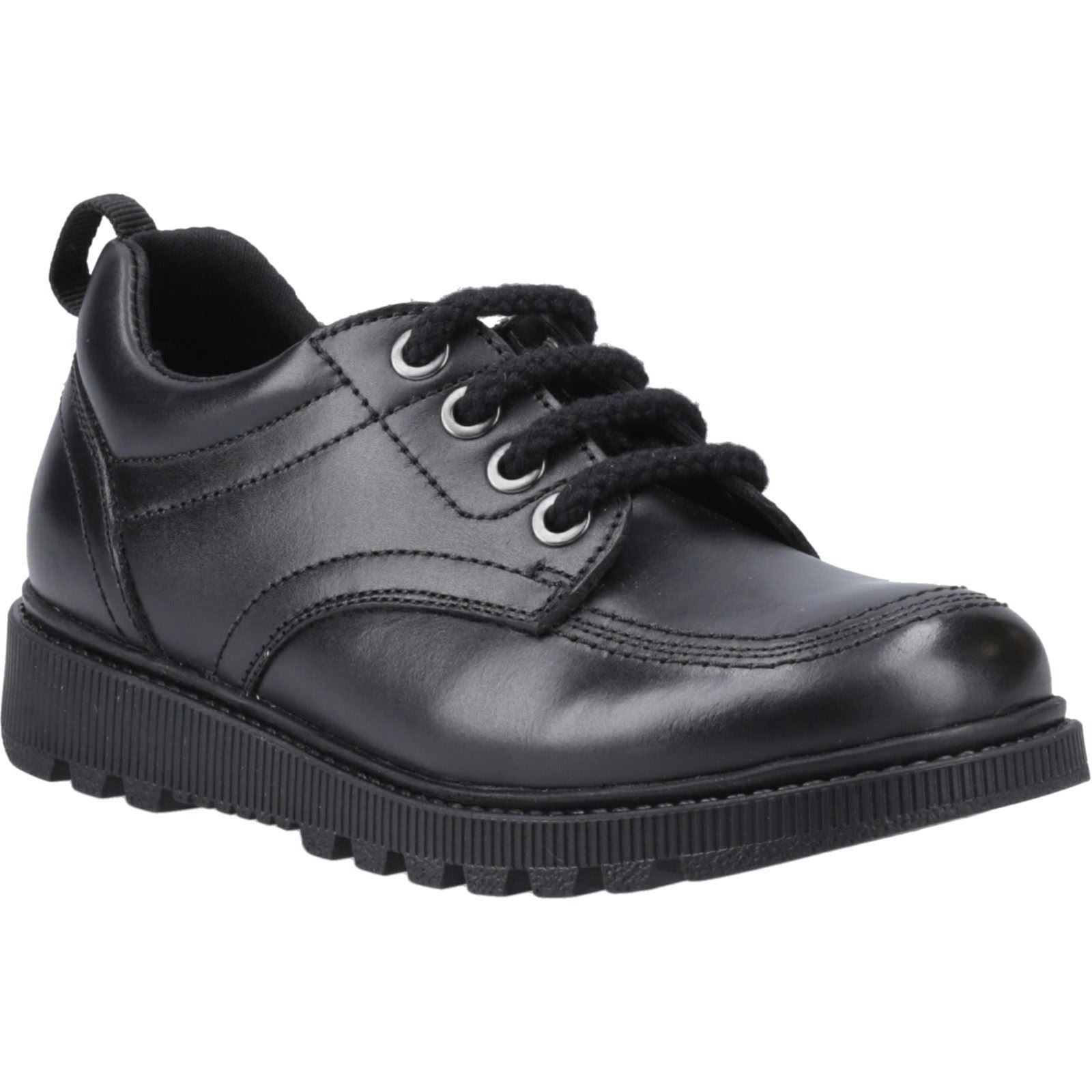 Hush Puppies Girls Black Keeley Leather 'S Lace-Up Shoes - Size 3