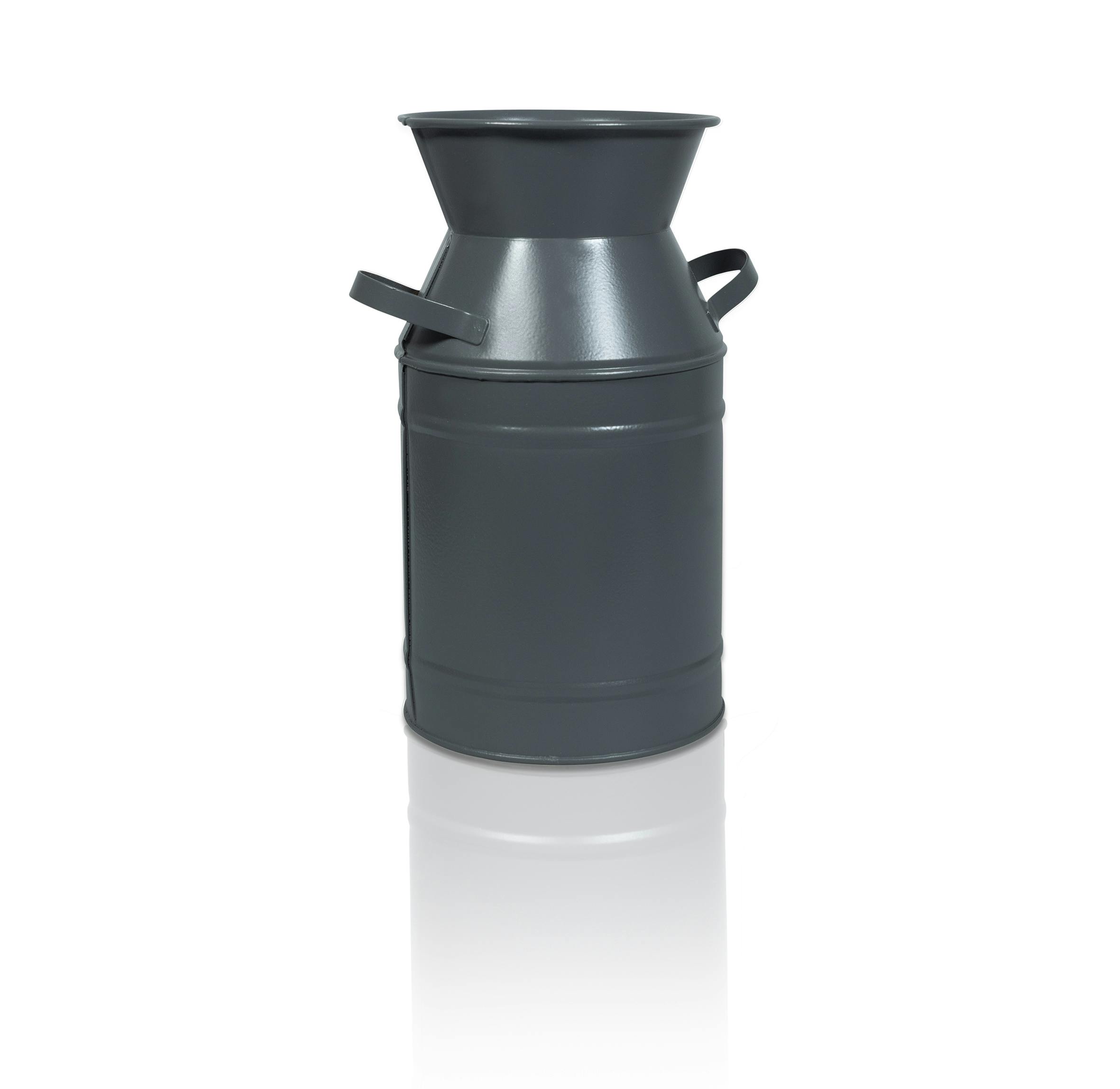 St Helens Grey Vintage Metal Milk Churn Planter