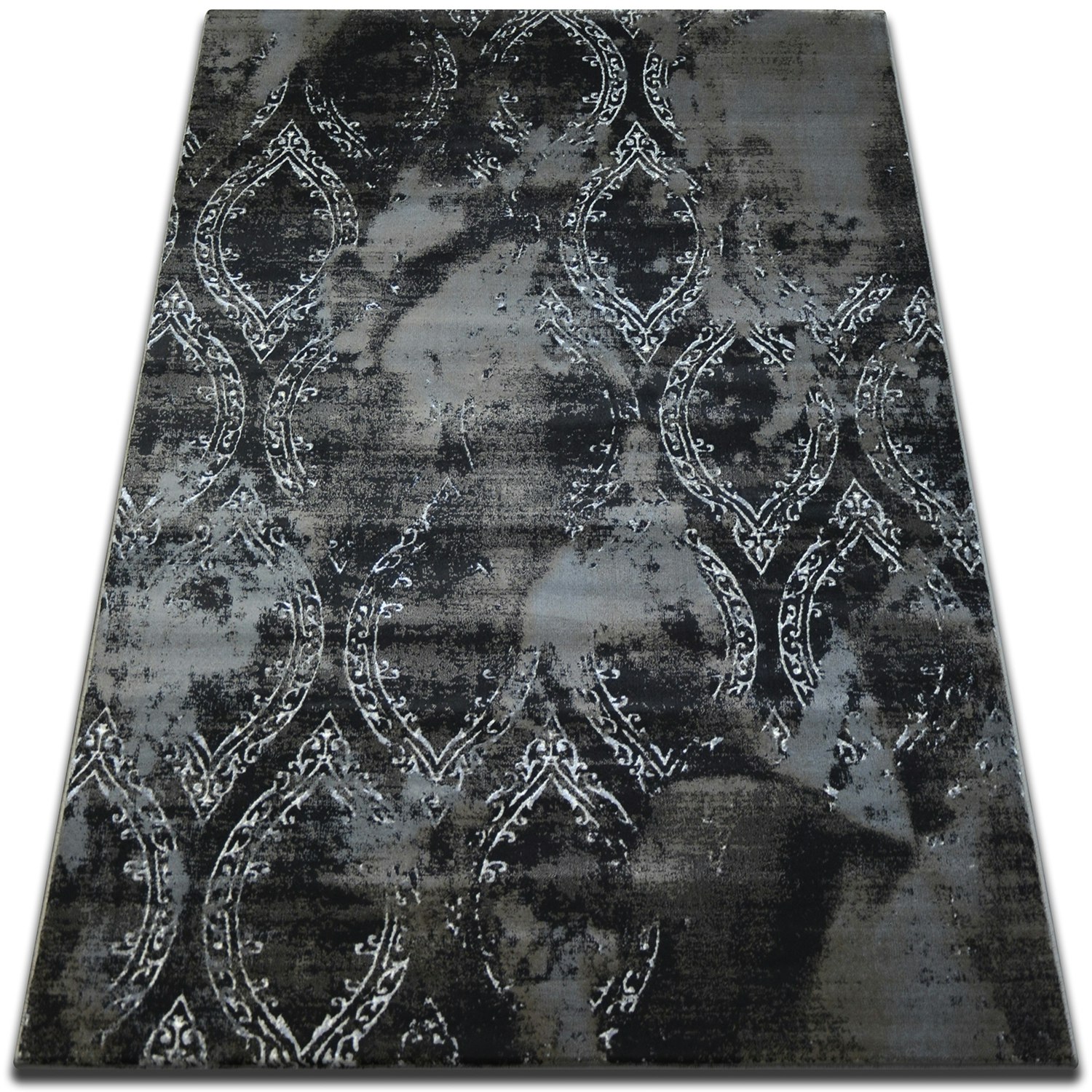 Rackhams Vogue Rectangular Rug - Stylised Distressed Damask - 160Cm X 220Cm