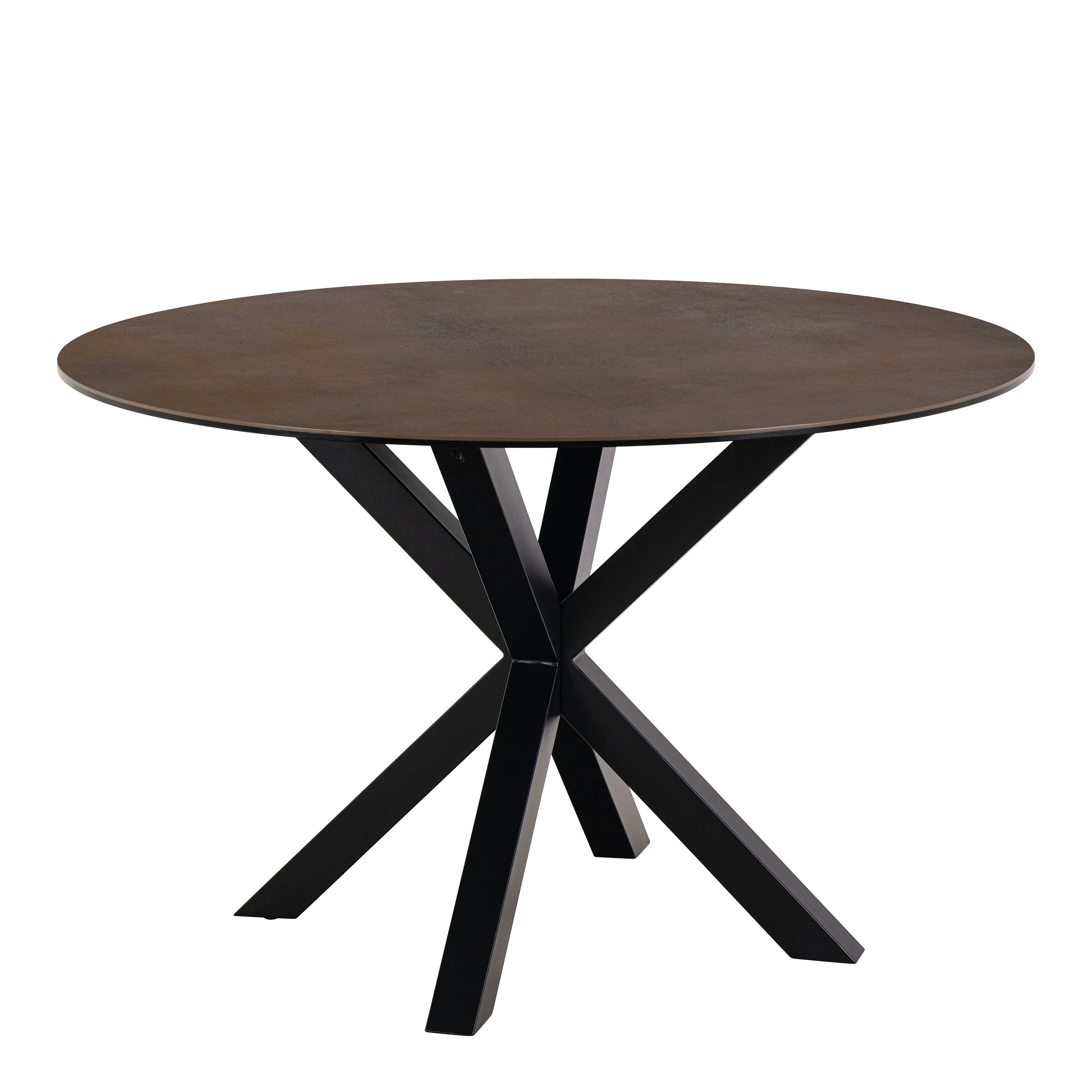 Furniture To Go Florence Heaven Ceramic 4 Seater Round Dining Table Rusty Brown - Image 4