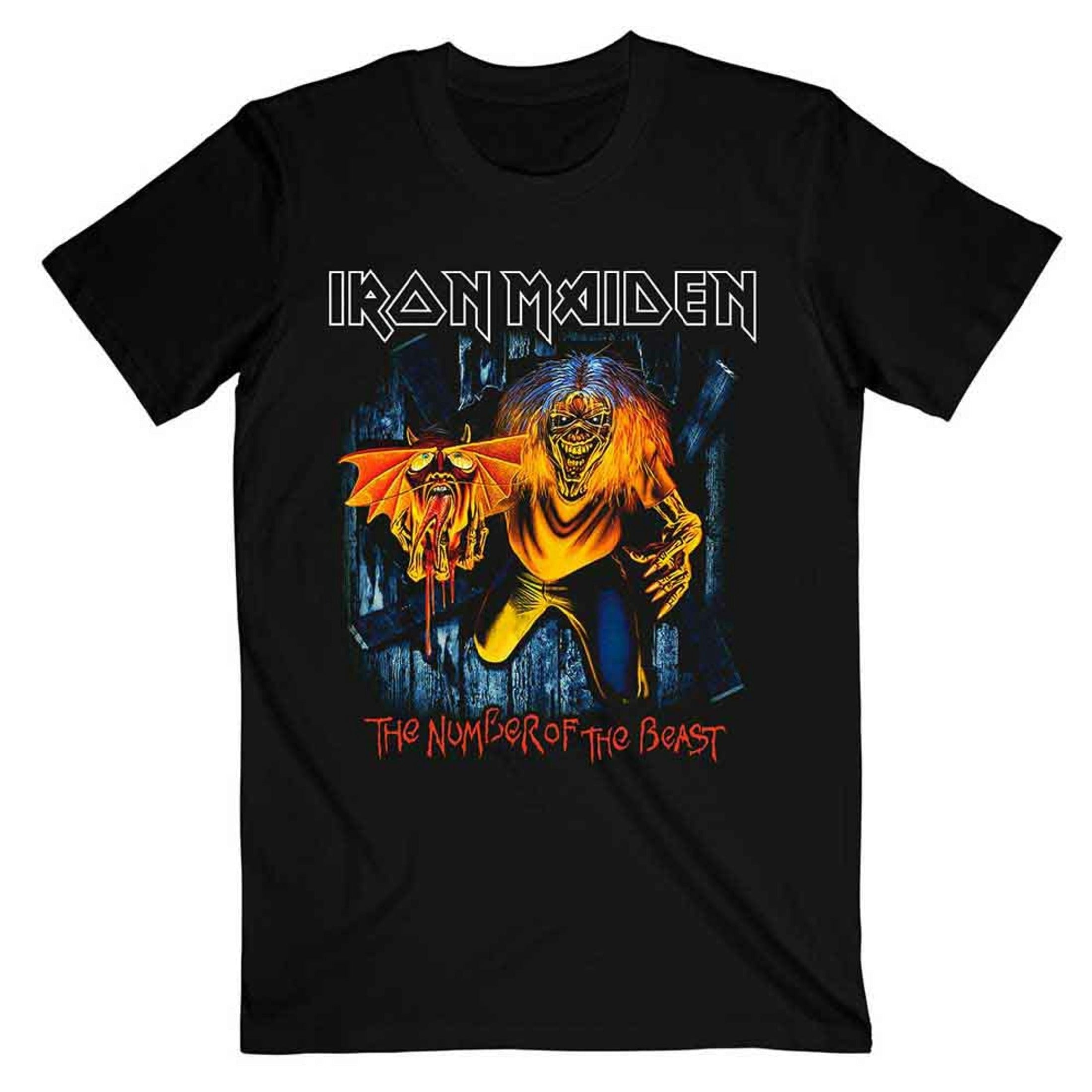 Paradiso Clothing Unisex Black Iron Maiden Number Of The Beast Eddie Panel Burst T Shirt - M