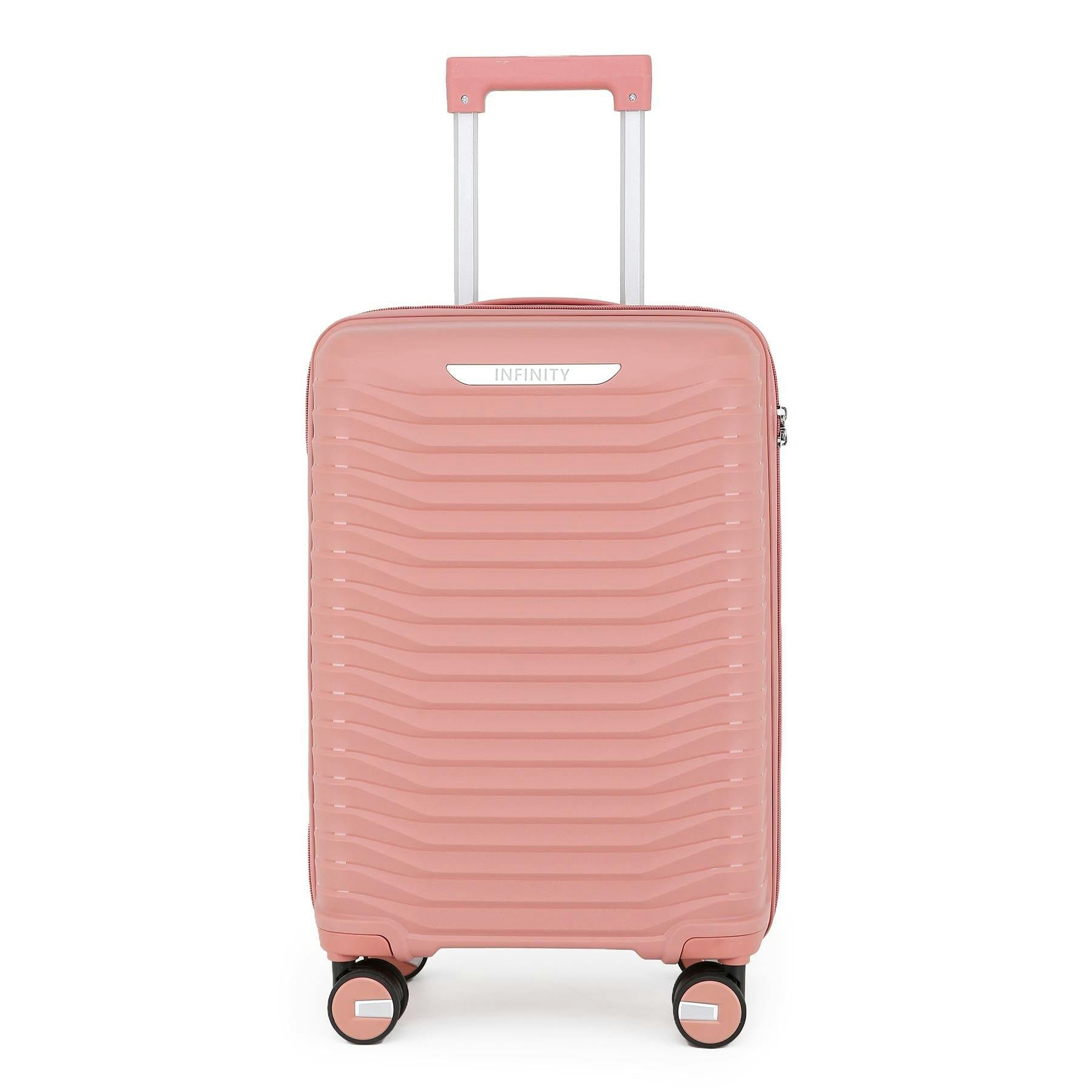 Infinity Luggage Pink Hard Shell Suitcase Cabin Tsa Luggage Travel Set - Cabin