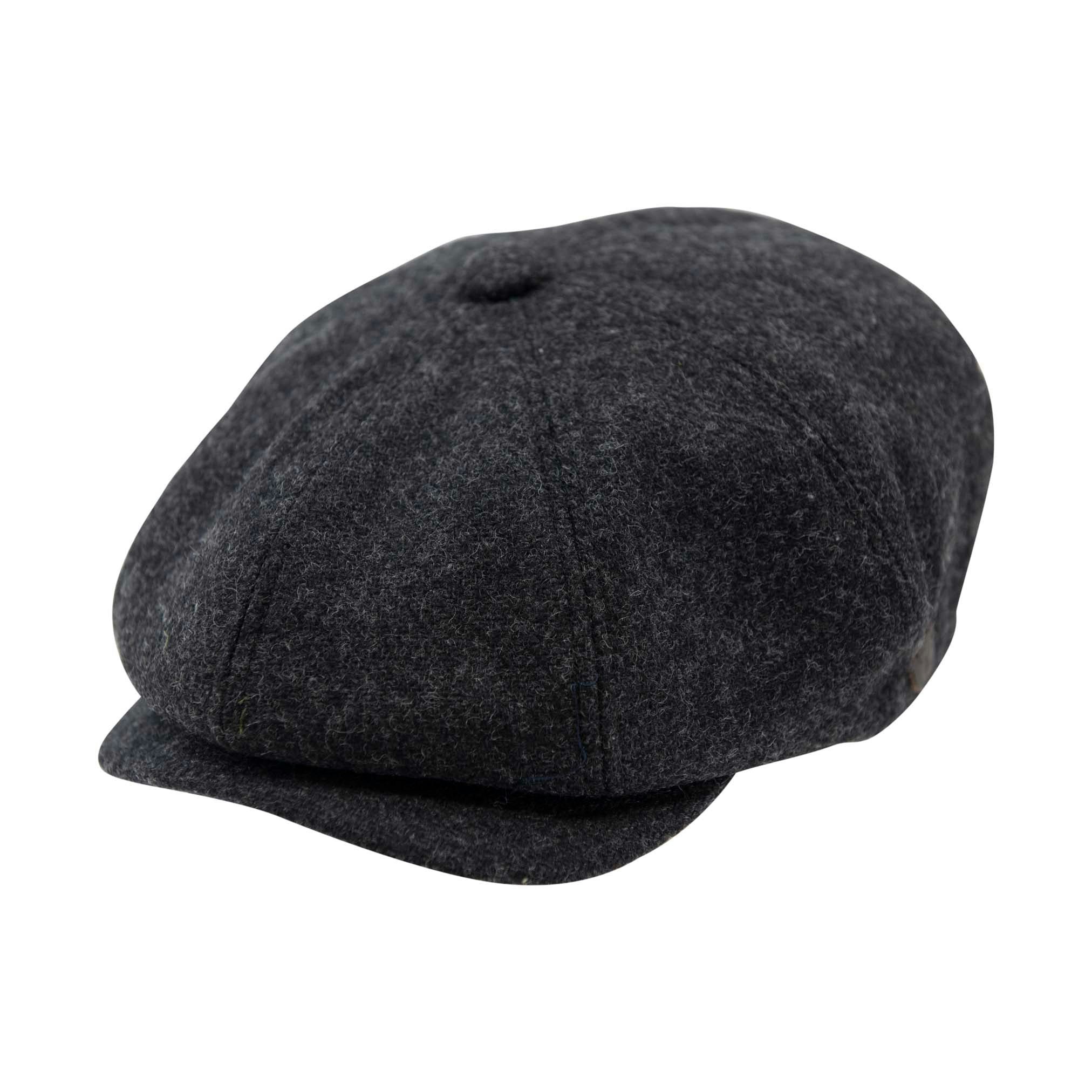 Carlyle Heath & Co. Carlyle Heath Plain Wool Mix Newsboy Cap - Small - Charcoal