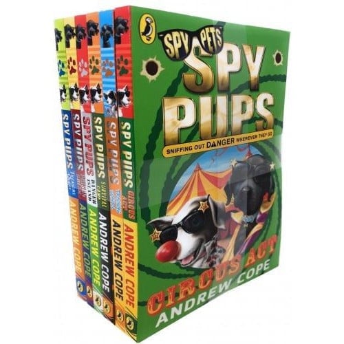 Puffin Spy Pups Series Andrew Cope Collection 6 Books Set - Circus Act Treasure Quest Training School Pri..